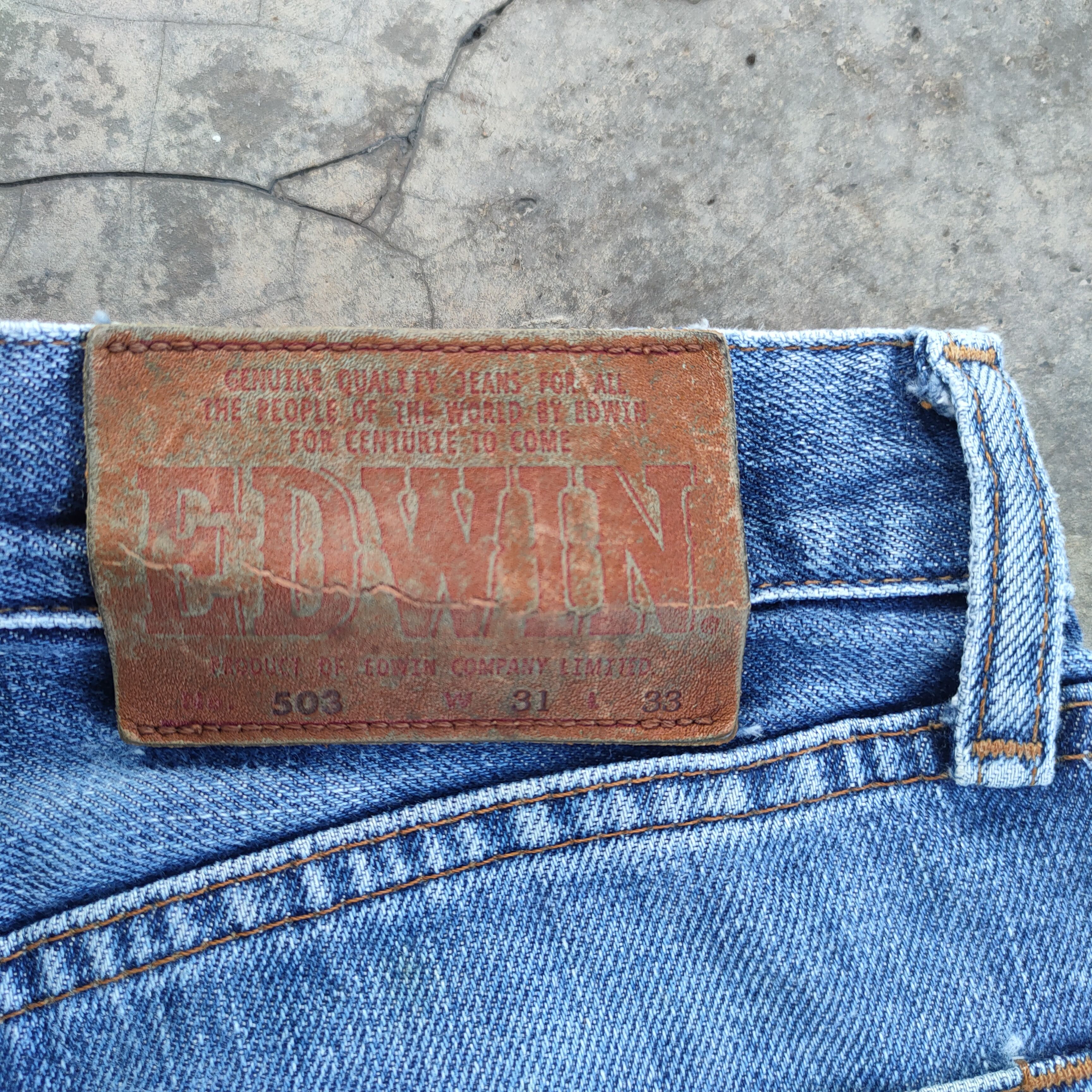 Edwin × Jean × Vintage W32 VINTAGE EDWIN 503 FADED RIPPED JEANS DENIM PANTS Size US 32 / EU 48 - 15 Thumbnail
