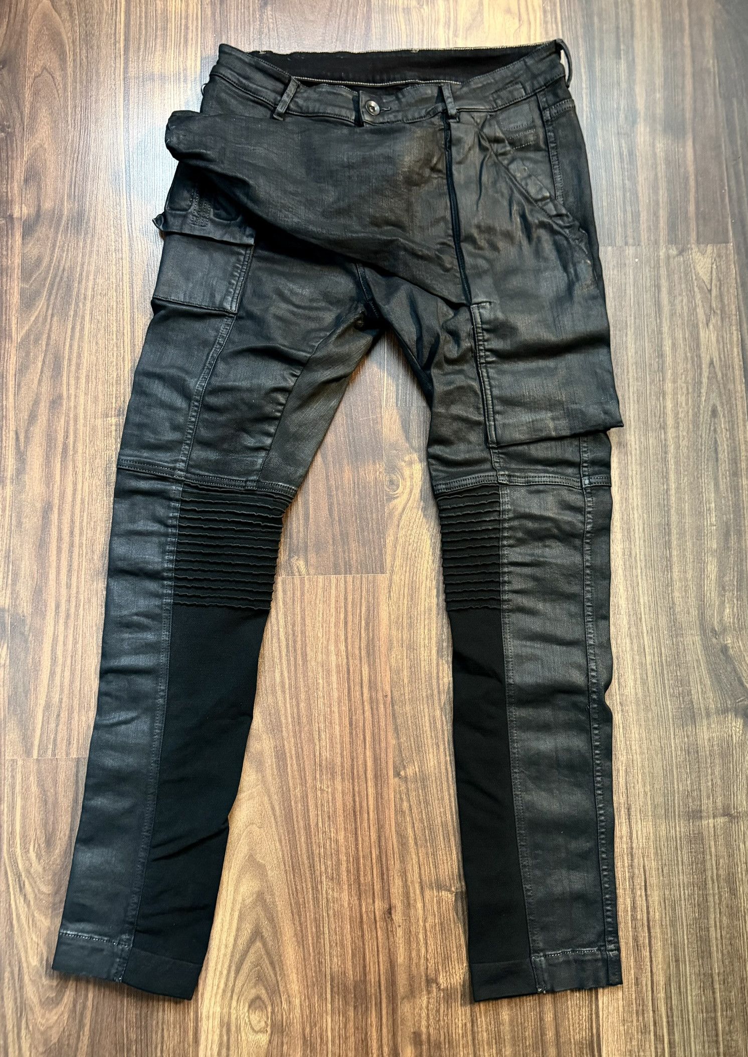 Rick Owens Drkshdw Rick Owens FW15 Memphis Waxed Cargo Denim Size 31 Size US 31 - 6 Thumbnail