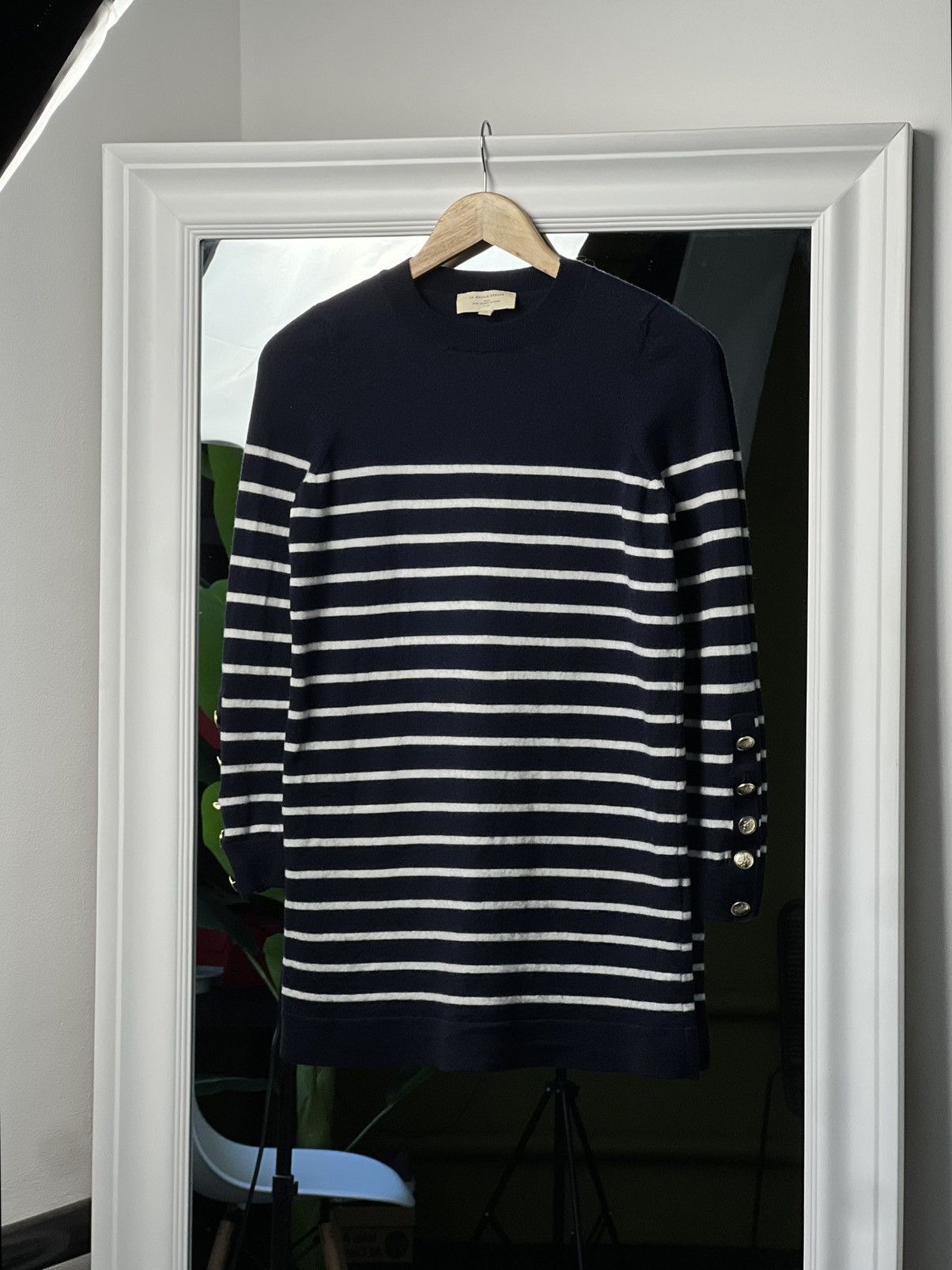 Designer × Sezane Sézane Paola Wool Knit Dress Navy / Ecru Size M Size M / US 6-8 / IT 42-44 - 1 Thumbnail