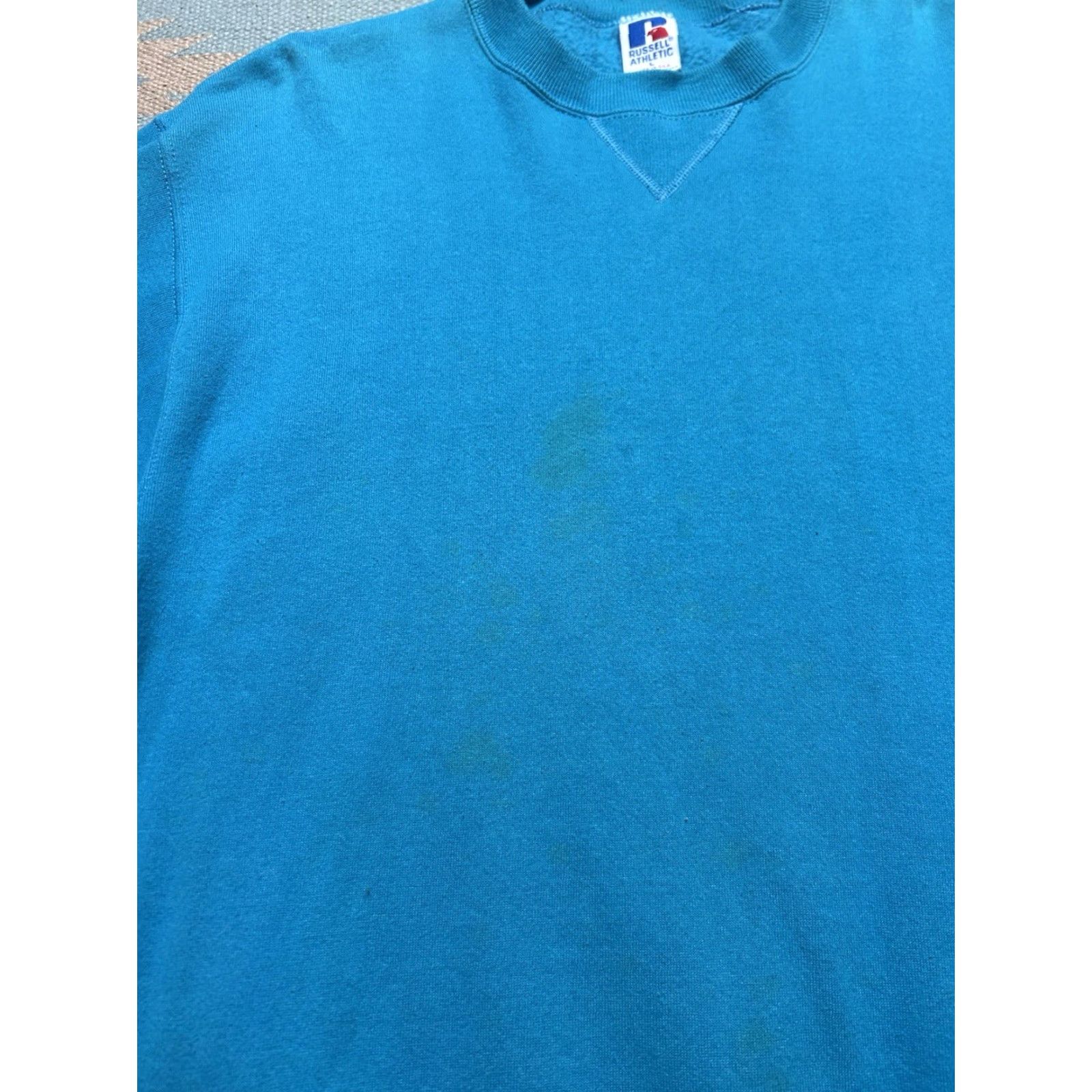 Altea VINTAGE Russell Athletic Sweatshirt Crewneck Teal Blue USA Large 90s 80s Pullover Mens Size US L / EU 52-54 / 3 - 4 Thumbnail