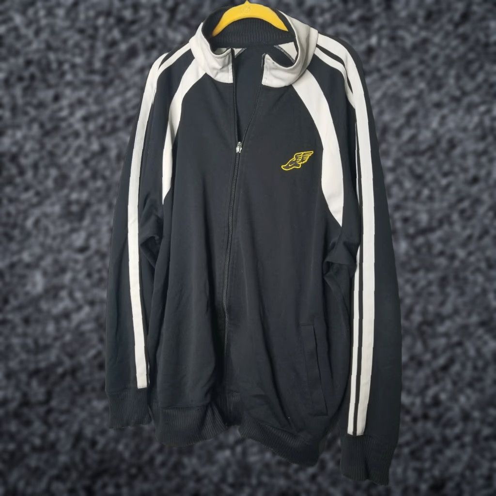Nike VINTAGE Nike Track Jacket Mens XL Black White Zip Up Flying Foot/Wings AIR Size US XL / EU 56 / 4 - 1 Thumbnail