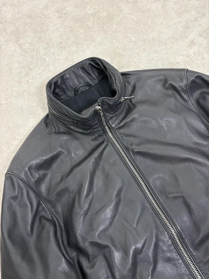 Emporio Armani SS2019 Emporio Armani Black Leather Minimalist Jacket Size US S / EU 44-46 / 1 - 6 Thumbnail