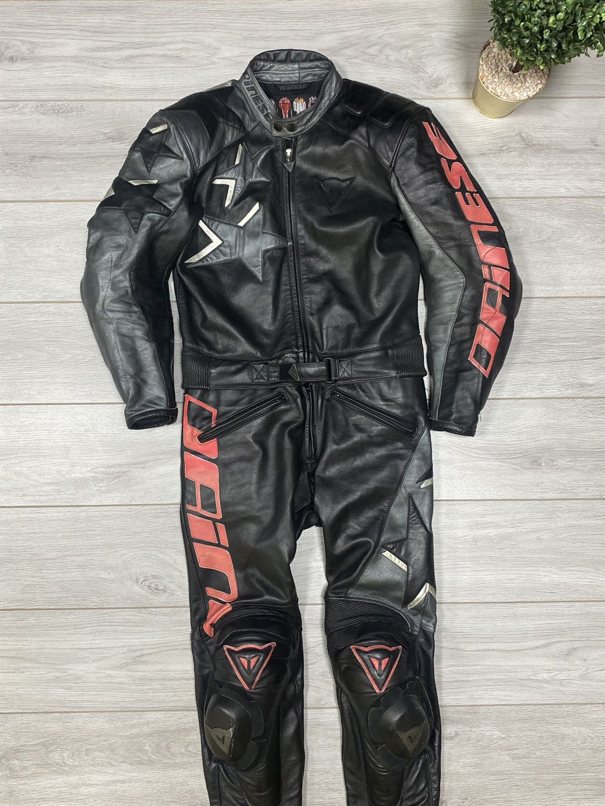 Dainese Dainese vintage stars ⭐️ moto Italy leather suit pants+jacket |  Grailed