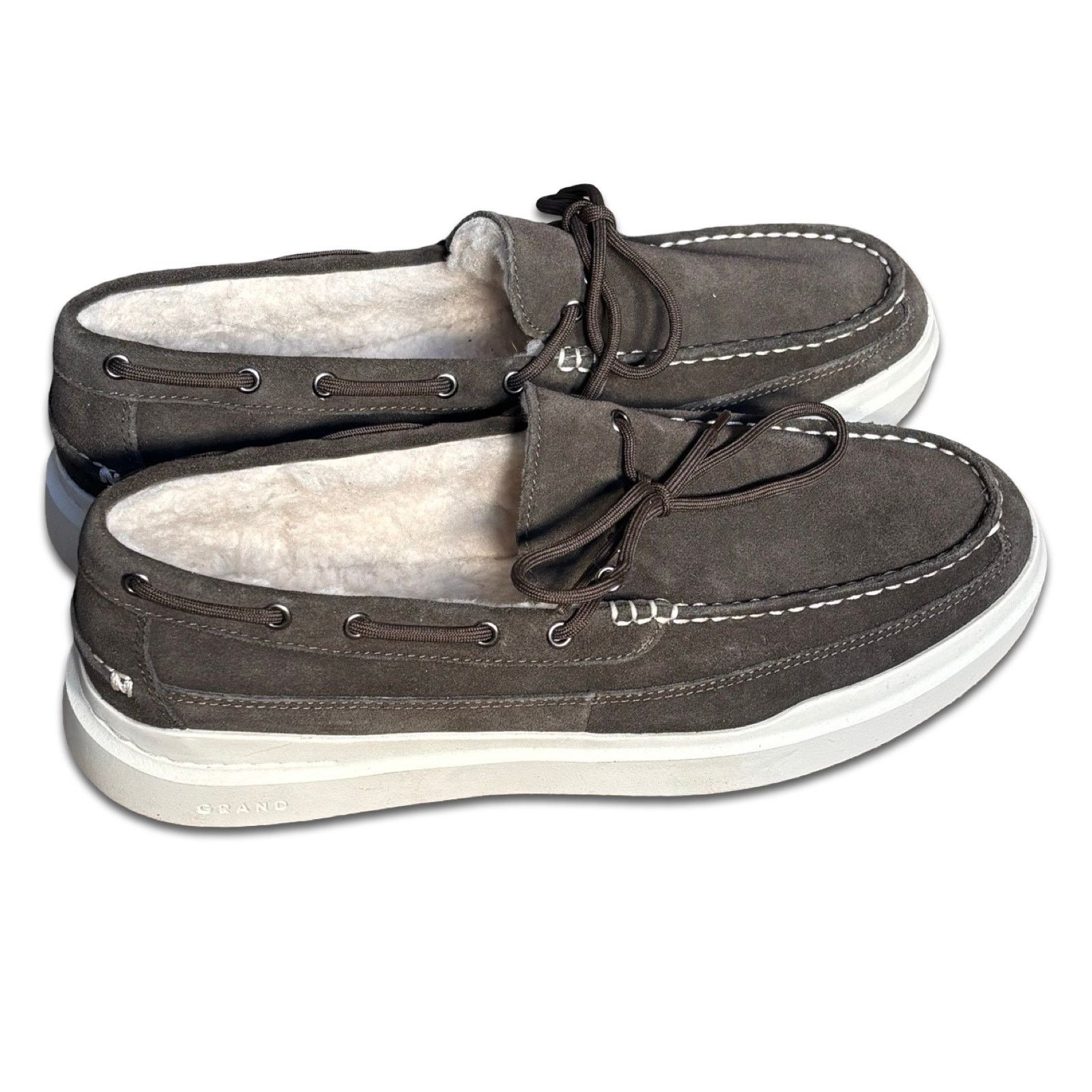 Cole Haan Cole Haan Grand Pro Rally Faux Fur Lined Suede Boat Shoes Size US 10.5 / EU 43-44 - 3 Thumbnail