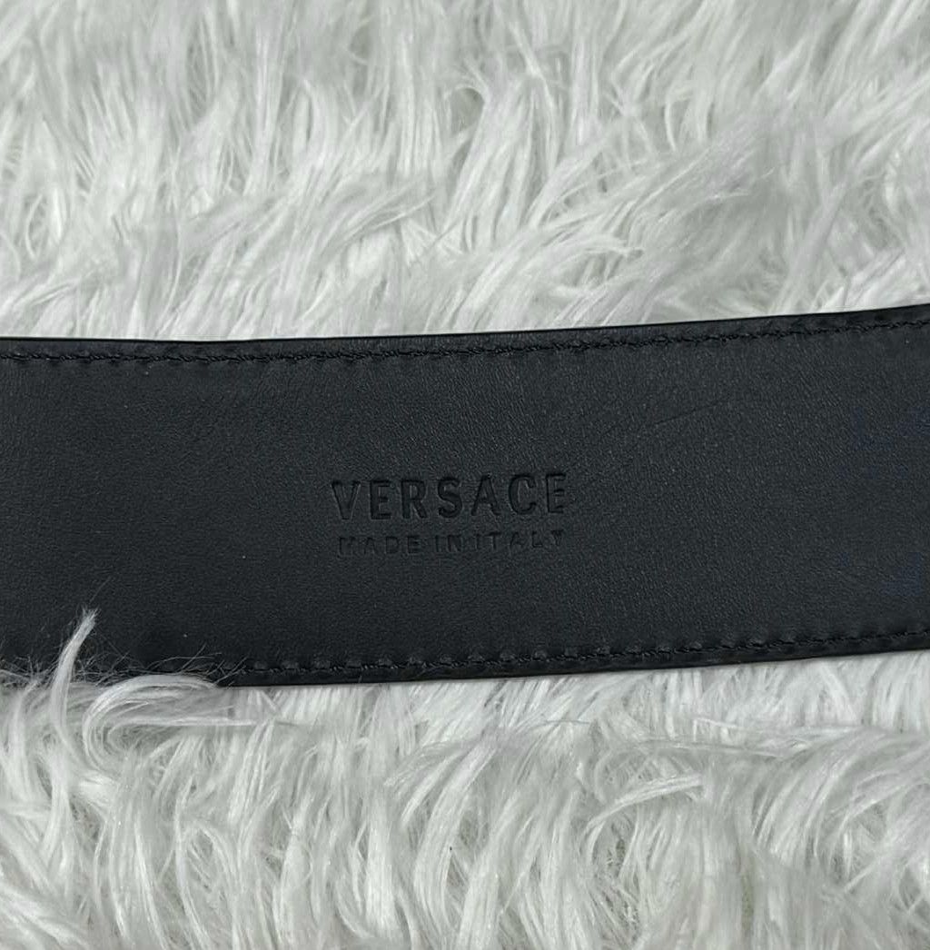 Versace Gianni Versace Vintage Black Leather Medusa Leather Belt Size 32 - 10 Thumbnail