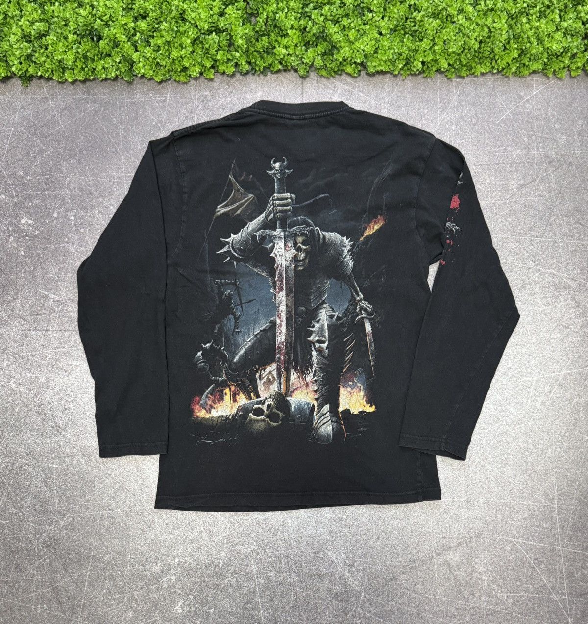 Vintage Vintage 90s Skull Longsleeve Spiral Y2K Affliction Style Size US M / EU 48-50 / 2 - 2 Thumbnail