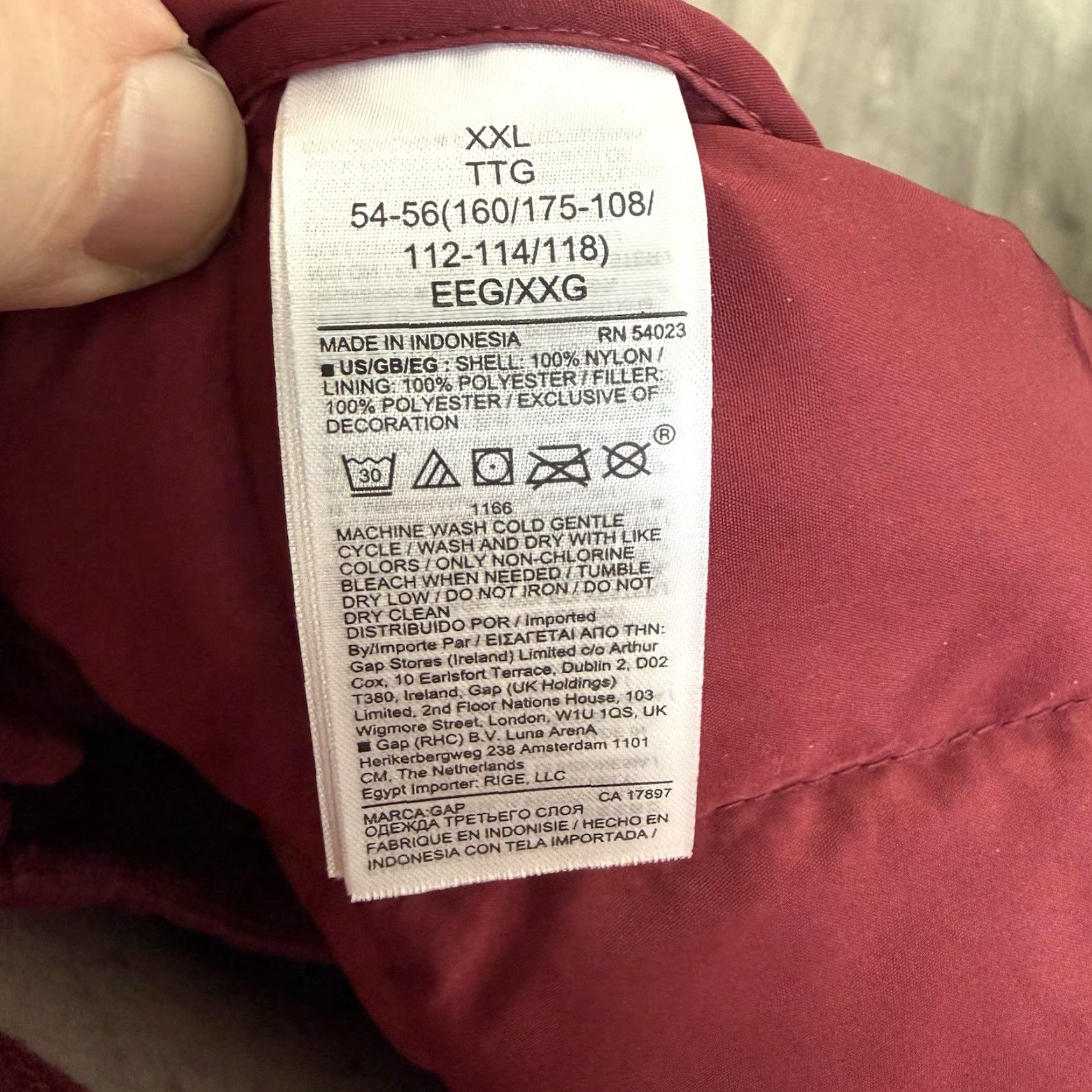 Gap GAP Recycled Puffer Vest Men 2XL Red Water Resistant Full Zip Lightweight Sleeveless Jacket Short Coat Size US XXL / EU 58 / 5 - 4 Thumbnail