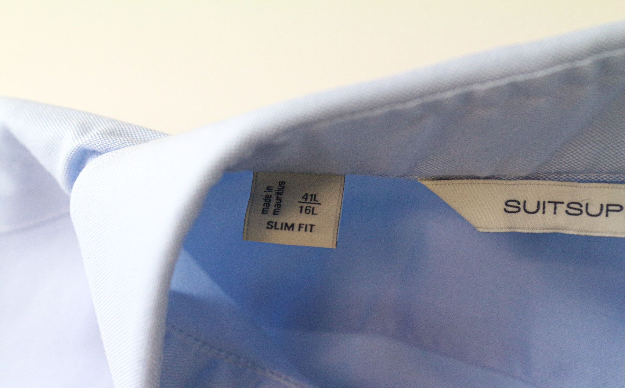 Suitsupply 41L/16L Slim Blue Cotton Button-Up Twill Shirt 78980 Size 42R - 5 Thumbnail