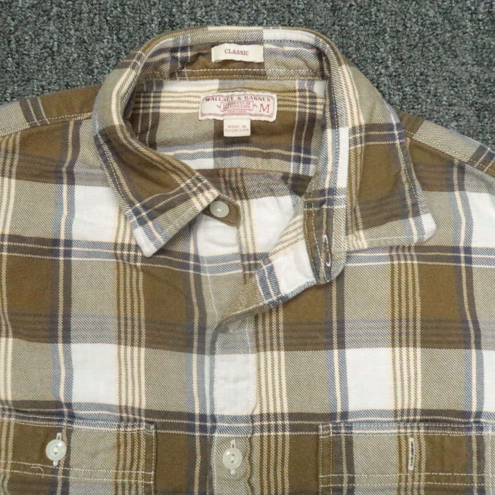 Wallace & Barnes Wallace & Barnes Shirt Mens Medium Brown Plaid Flannel Button-Up Long Sleeve Cotton Size US M / EU 48-50 / 2 - 2 Thumbnail