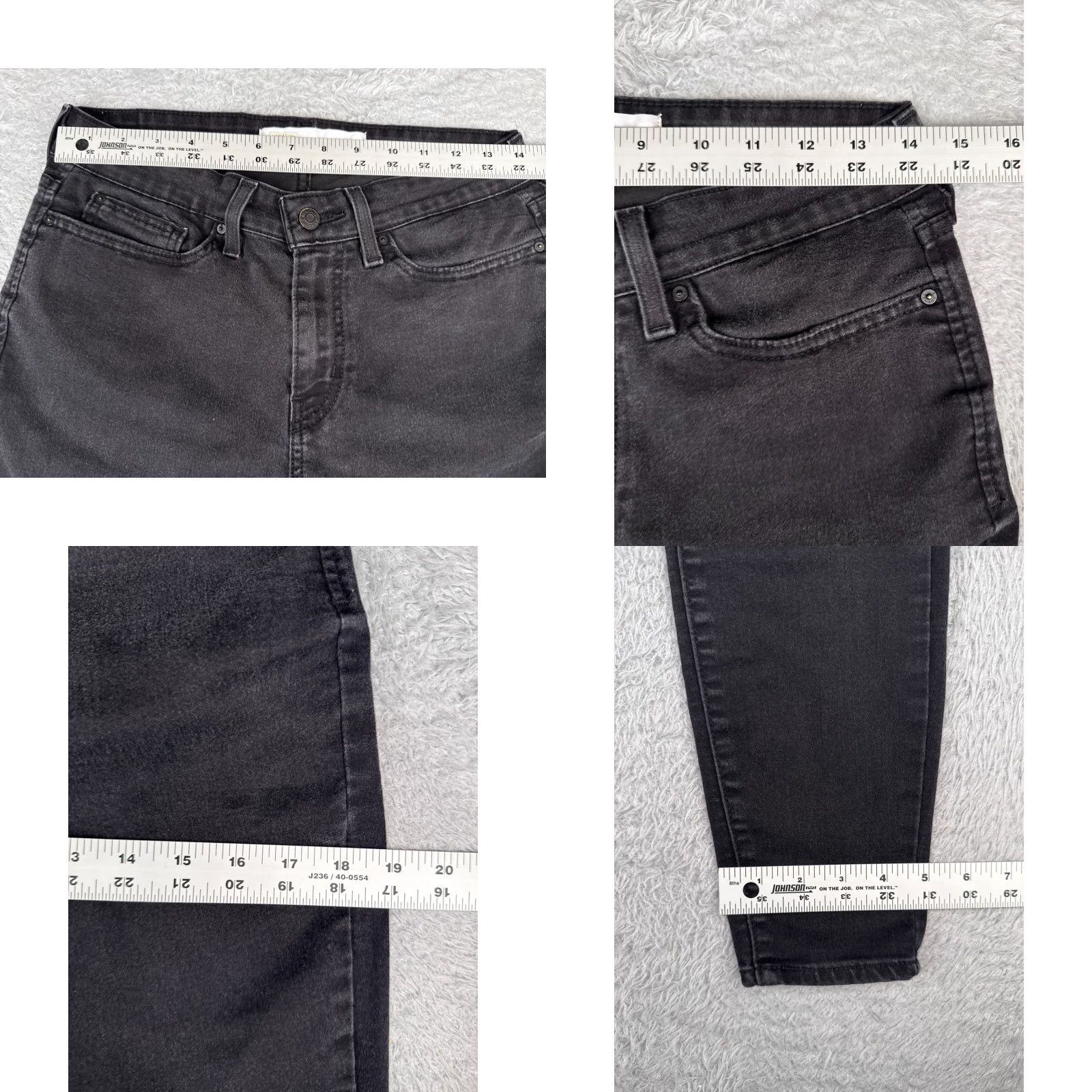 Levi's Levis Jeans Women 29 Black Denim Mid Rise Skinny Cotton Blend 29x28 Jeans Women's Black 29 28 Levi's Skinny Modern 5-Pocket Mens? Size 29" - 9 Thumbnail