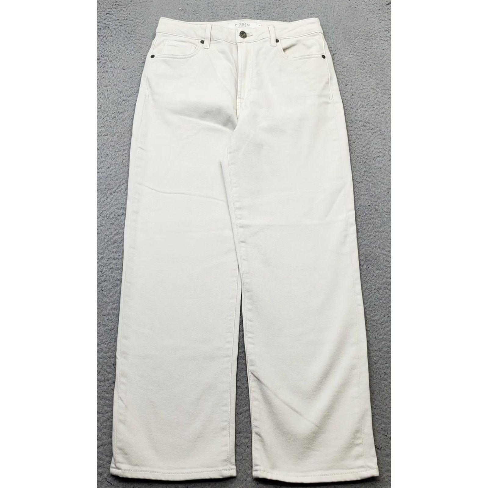 Vintage Hidden Womens Jeans 27 White Crop Wide-Leg Vtg Tracey Sea Salt Wash HD1551ST-SS Size 27" / US 4 / IT 40 - 2 Thumbnail