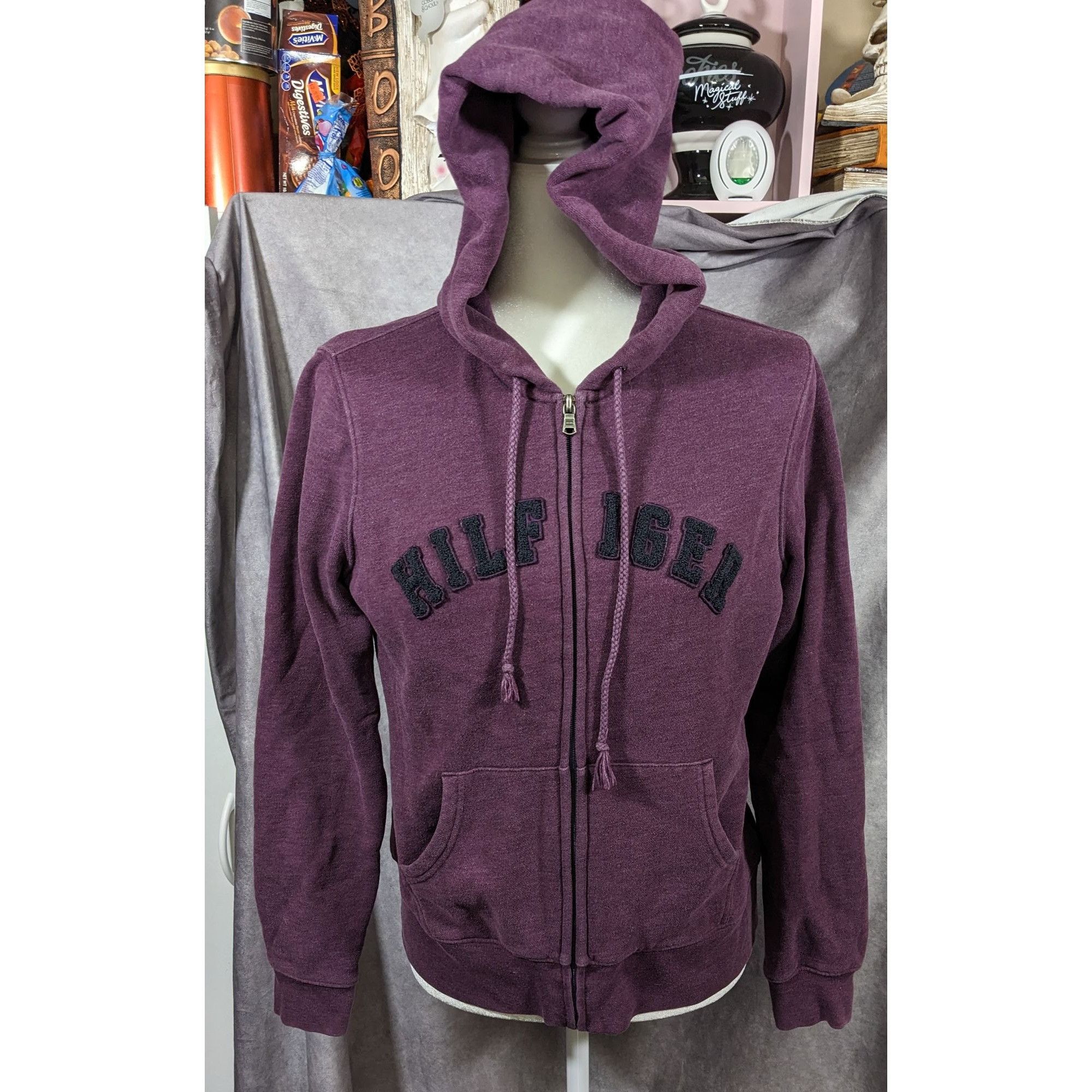 Tommy Hilfiger Preppy Purple Zip Hoodie by Tommy Hilfiger Size M / US 6-8 / IT 42-44 - 5 Thumbnail