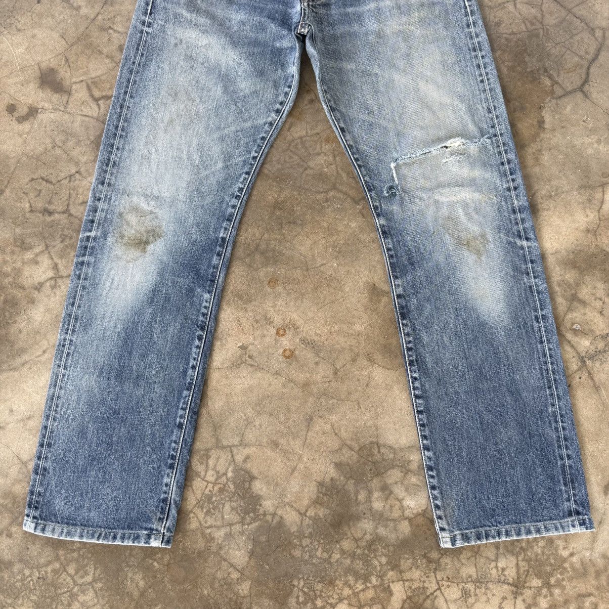 Japanese Brand W33x30 Vintage Japanese Selvedge Denim Faded Ripped Jean Size US 33 - 4 Thumbnail