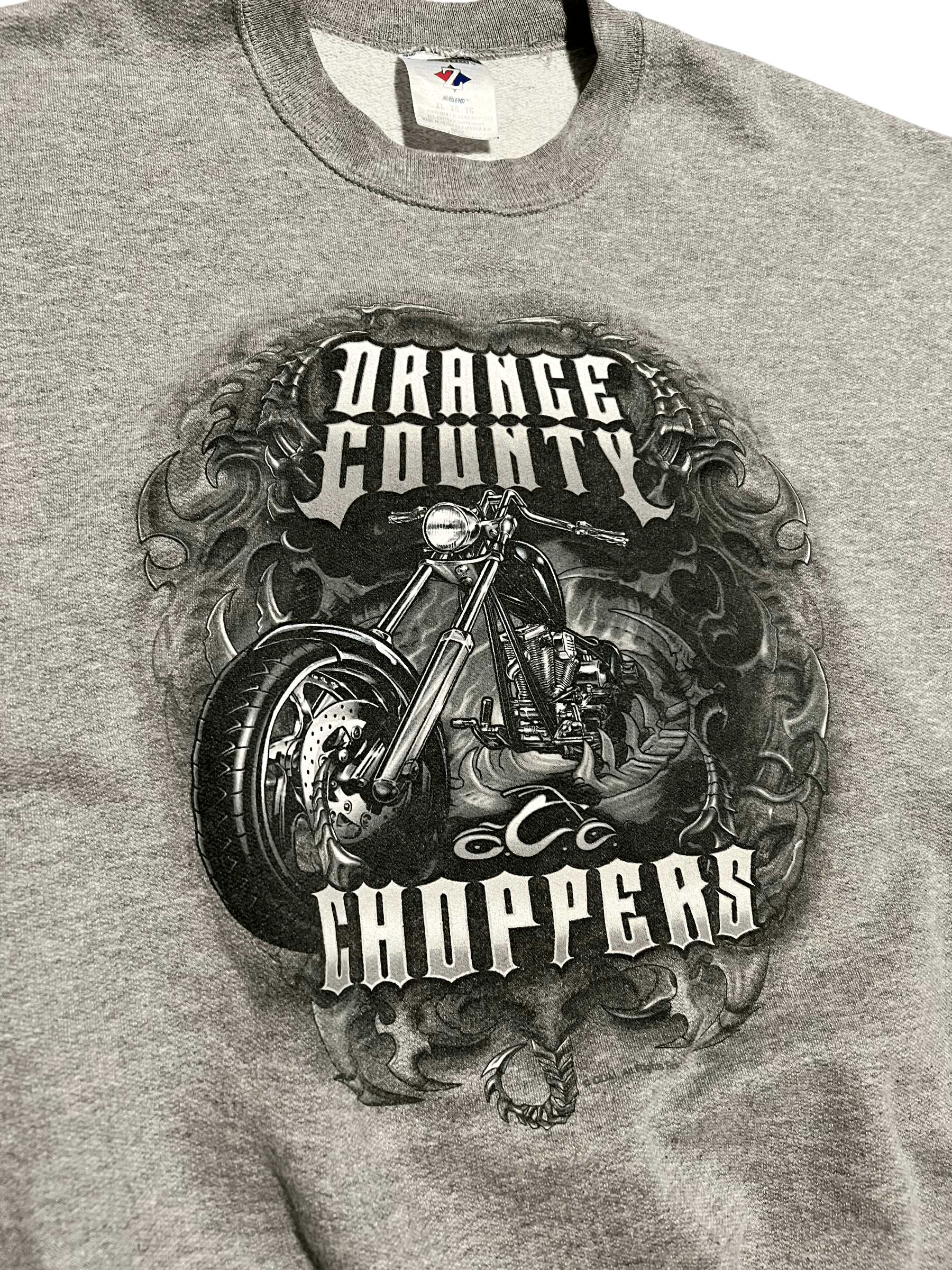 Jerzees Orange County Choppers Y2K Vintage Gray Crew Neck Sweatshirt Size US XL / EU 56 / 4 - 2 Thumbnail