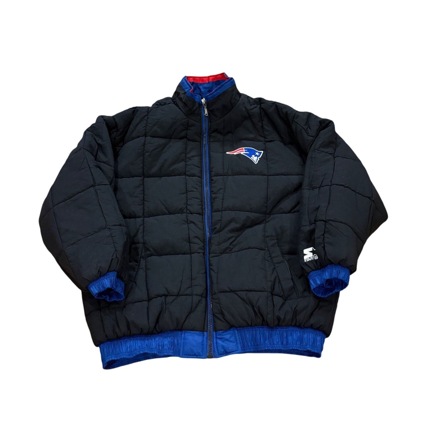 Starter Vintage 90's Starter New England Patriots NFL Reversible Puf Size US XL / EU 56 / 4 - 6 Thumbnail