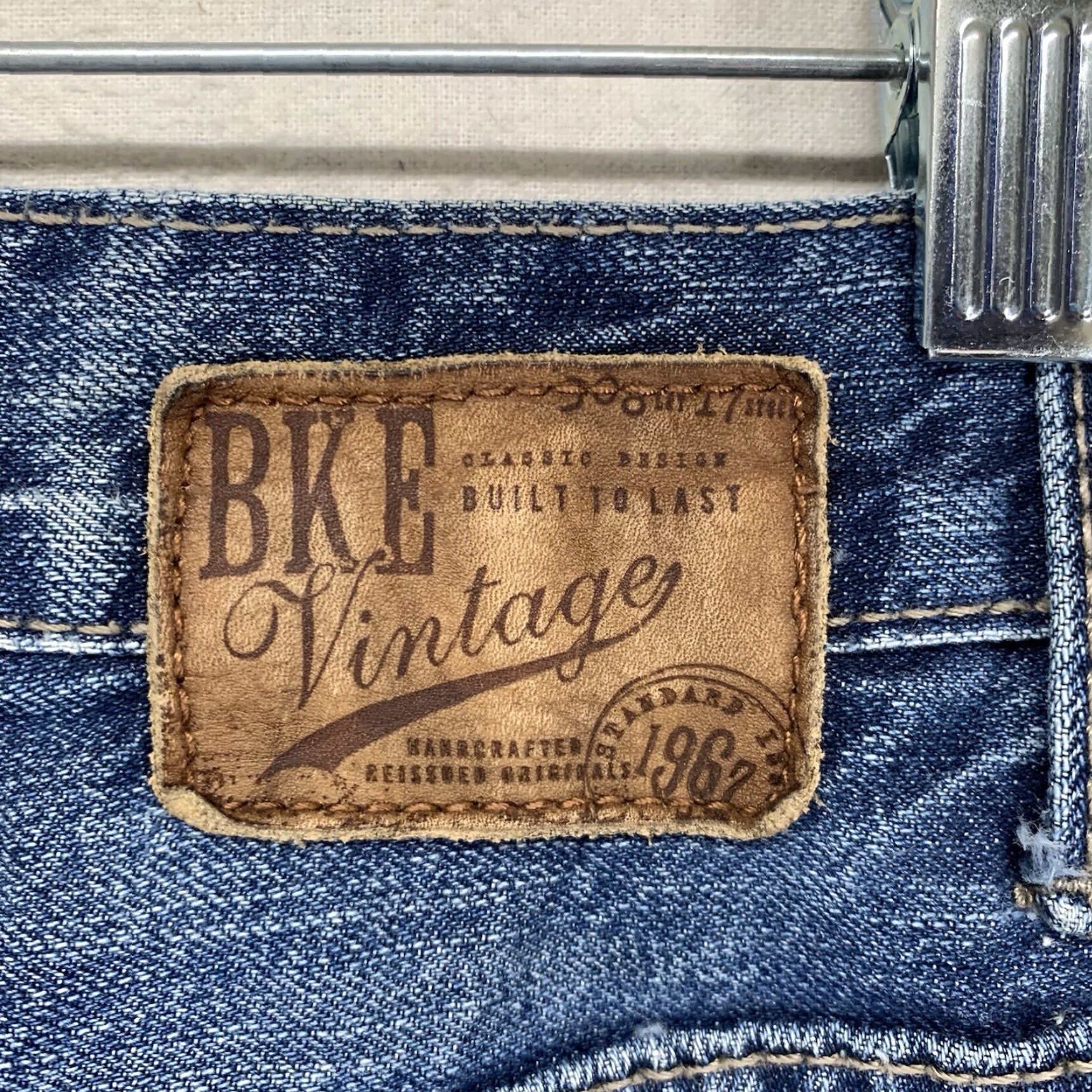 Vintage Buckle BKE Men's Jeans Straight Leg 33x35 Blue Denim Casual 80s 90s Rock Style Size US 30 / EU 46 - 3 Thumbnail