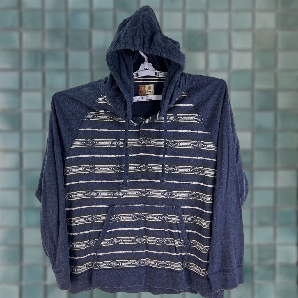 Vintage VINTAGE Ruff Hewen Aztec Hoodie Men Adult XL Blue Pullover Geometric 90s Sportswear Size US XL / EU 56 / 4 - 1 Thumbnail