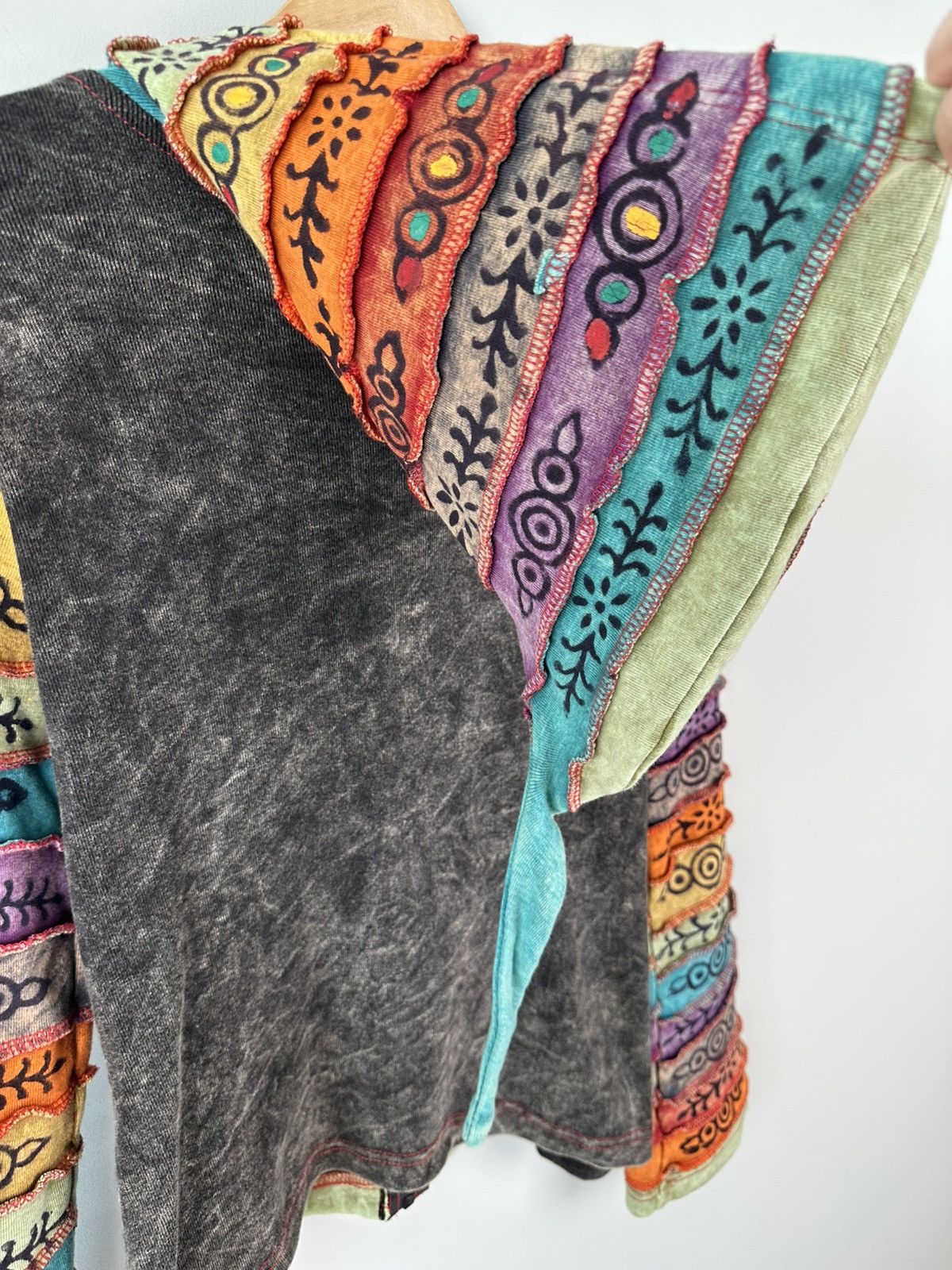 Hysteric Glamour × Vintage Vintage 90s Crazy Avant Garde Hoodie Patchwork Oversized Size M / US 6-8 / IT 42-44 - 5 Thumbnail