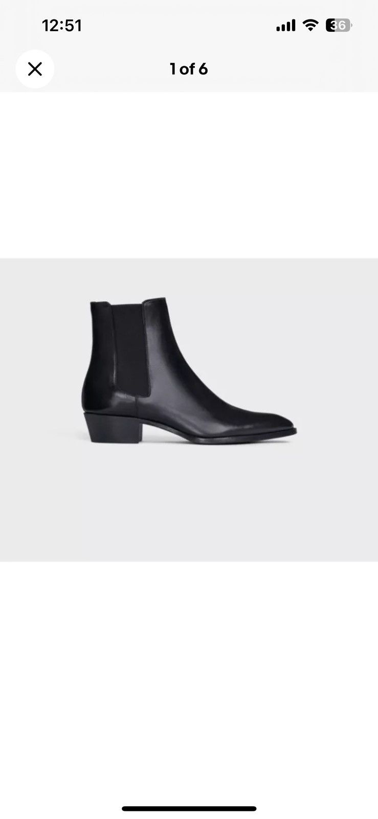 Celine CELINE DRUGSTORE CHELSEA BOOT IN SHINY CALFSKIN Size US 11.5 / EU 44-45 - 1 Thumbnail