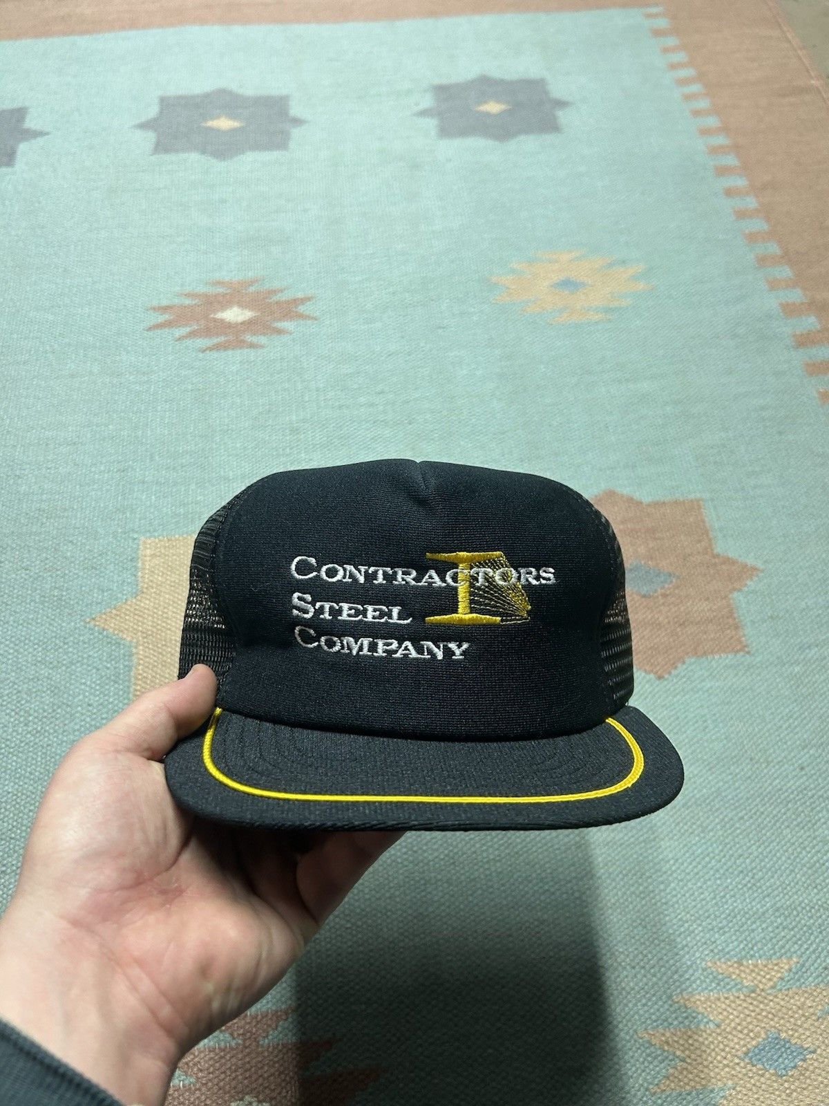 Vintage Vtg 80s trucker hat contractors steel company USA snapback Size ONE SIZE - 2 Thumbnail