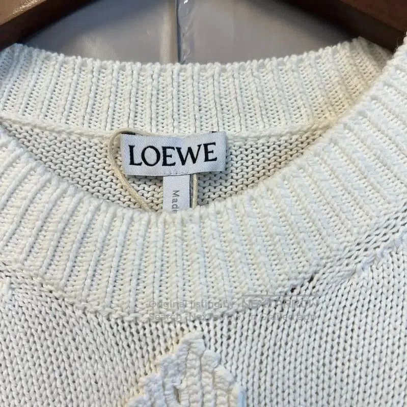 Loewe Loewe White Knit Short Sleeve Sweater . Size M / US 6-8 / IT 42-44 - 4 Thumbnail