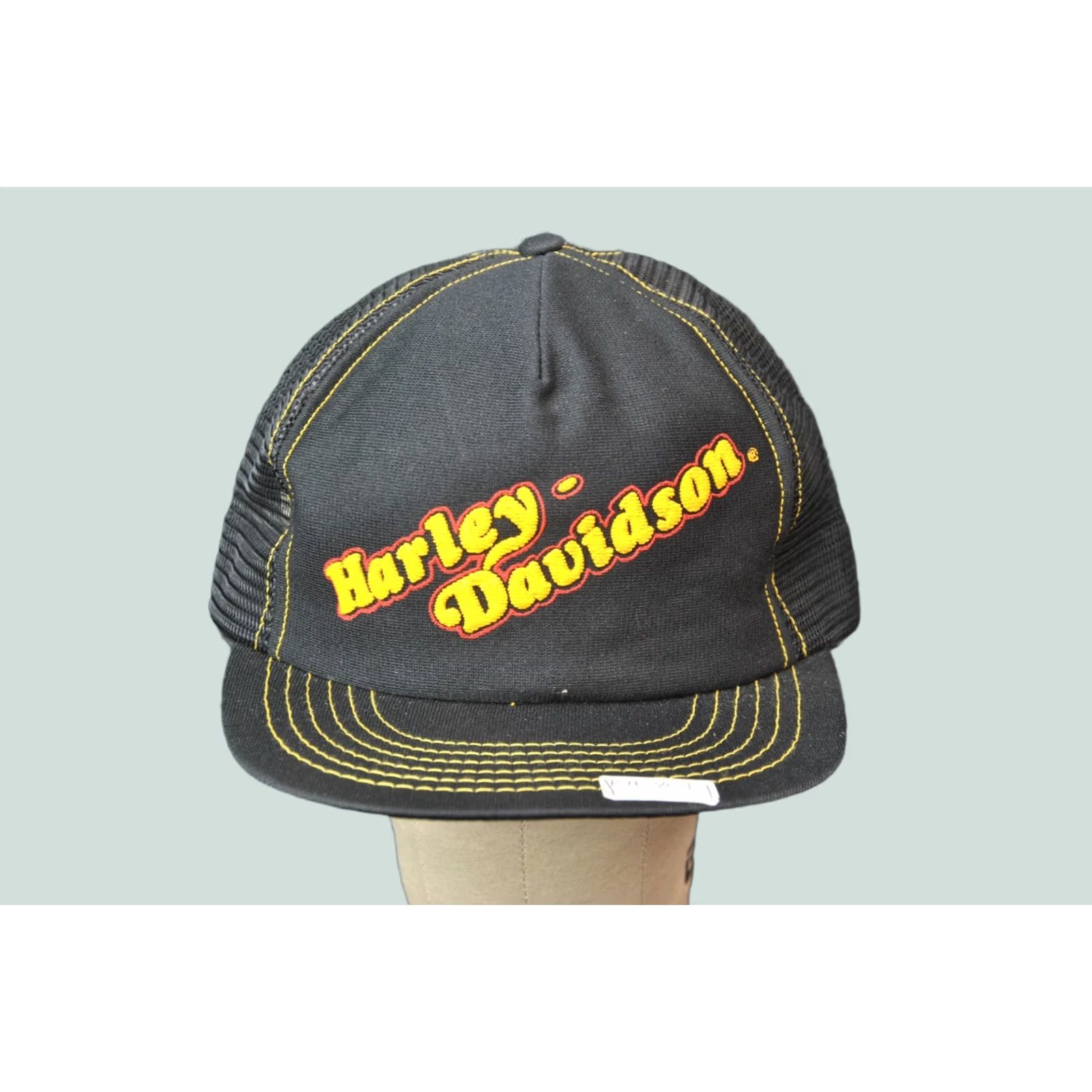 Harley Davidson VINTAGE 80s Harley-Davidson Trucker Hat Adjustable