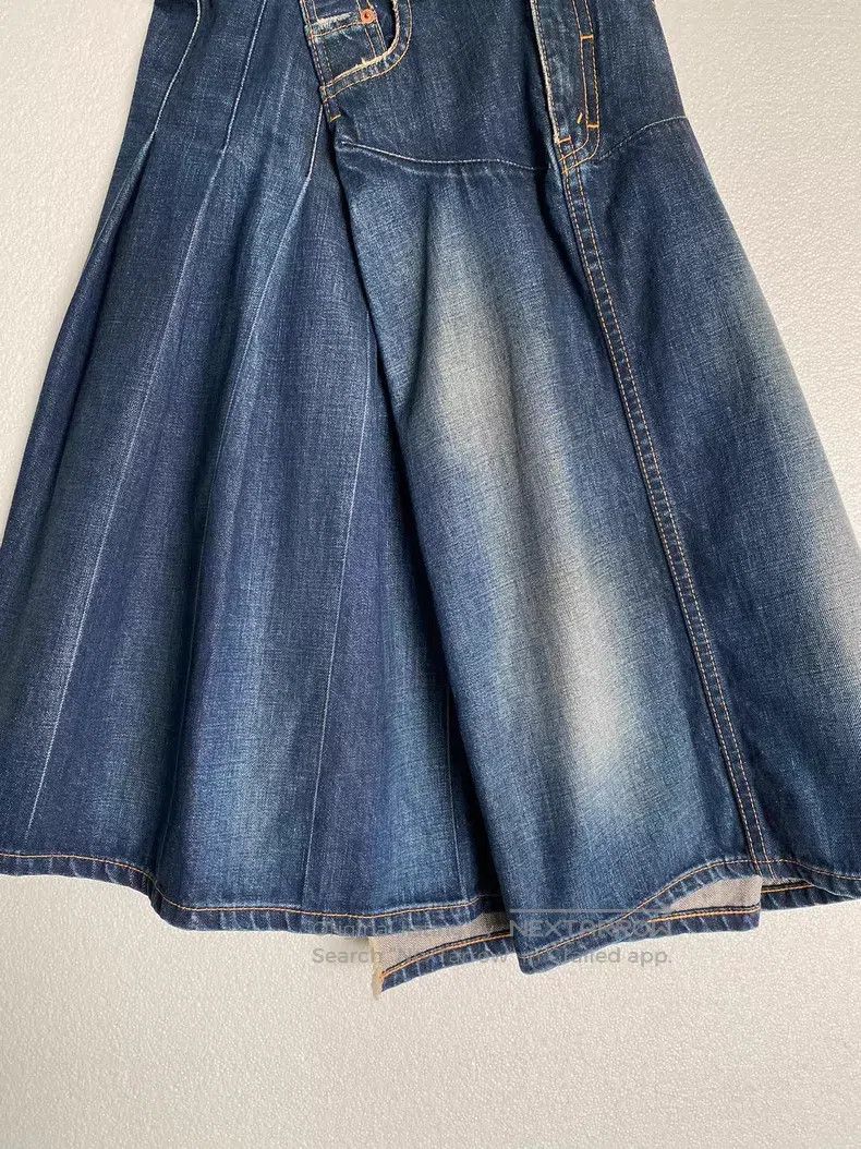 Junya Watanabe JUNYA WATANABE size S Asymmetrical Patchwork Washed Denim S Size 23" - 8 Thumbnail