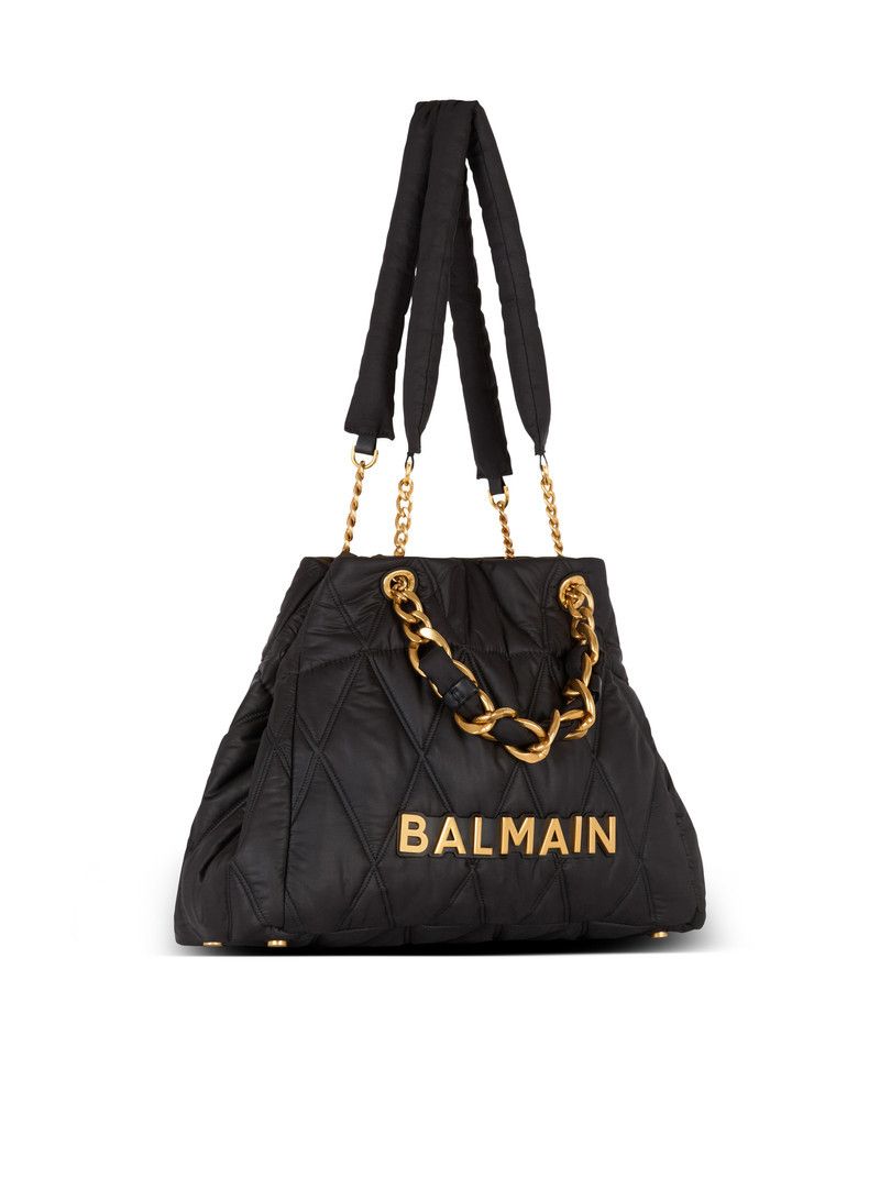 Balmain o1s1wg111225 Size:OS/1945 Soft Nylon Tote Bag in Black Size ONE SIZE - 4 Thumbnail