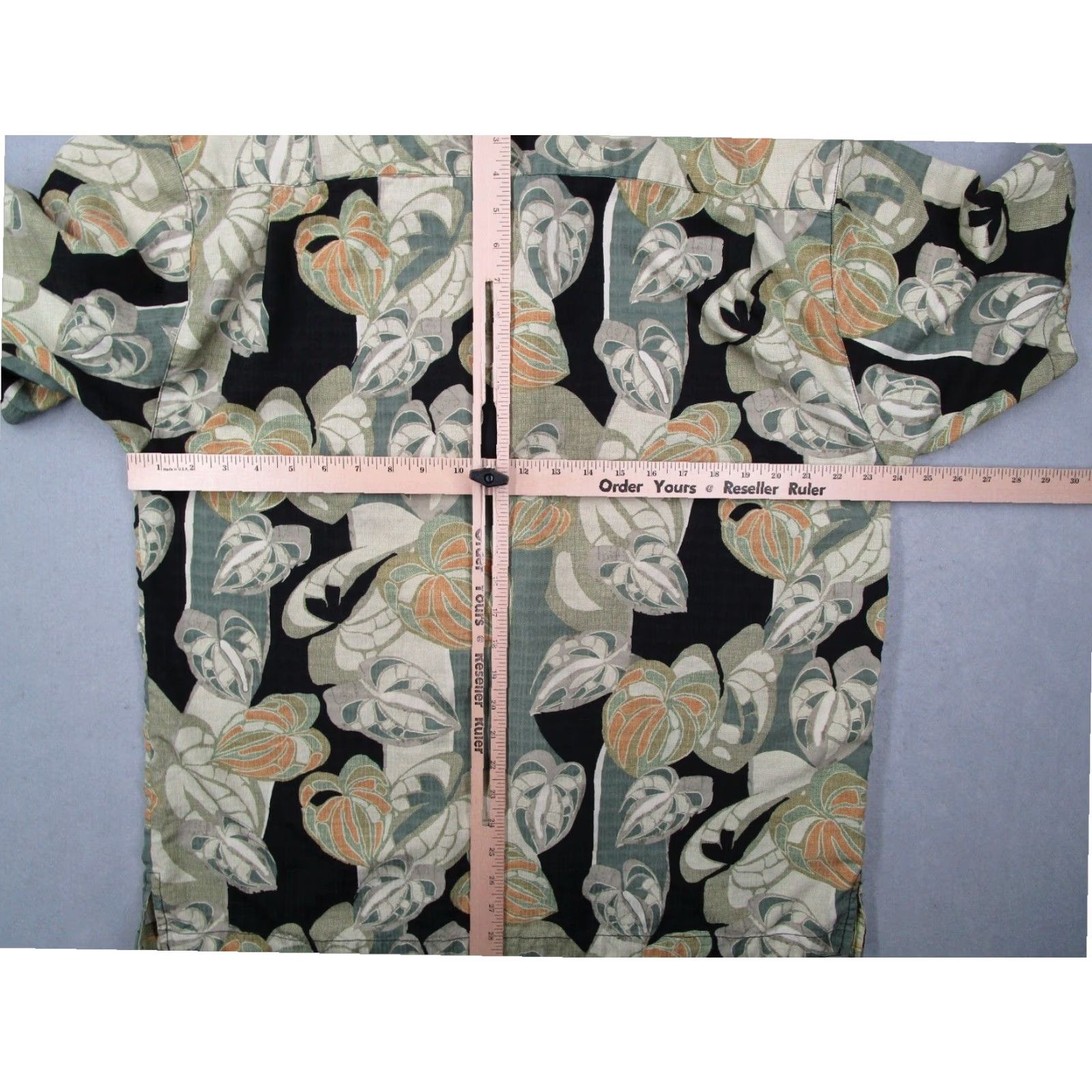 Tommy Bahama Tommy Bahama Mens Large Green Floral Silk Hawaiian Short Sleeve Button Up Shirt Size US L / EU 52-54 / 3 - 6 Thumbnail
