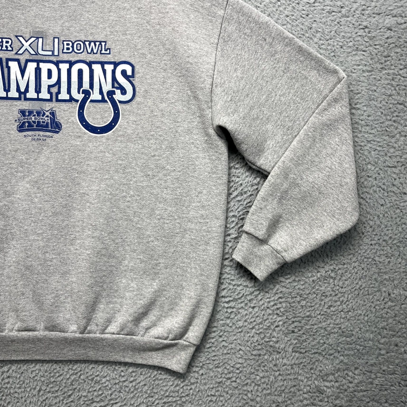 NFL NFL Super Bowl XLI Champions Sweatshirt Mens XL Gray Colts Crewneck Pullover Size US XL / EU 56 / 4 - 5 Thumbnail