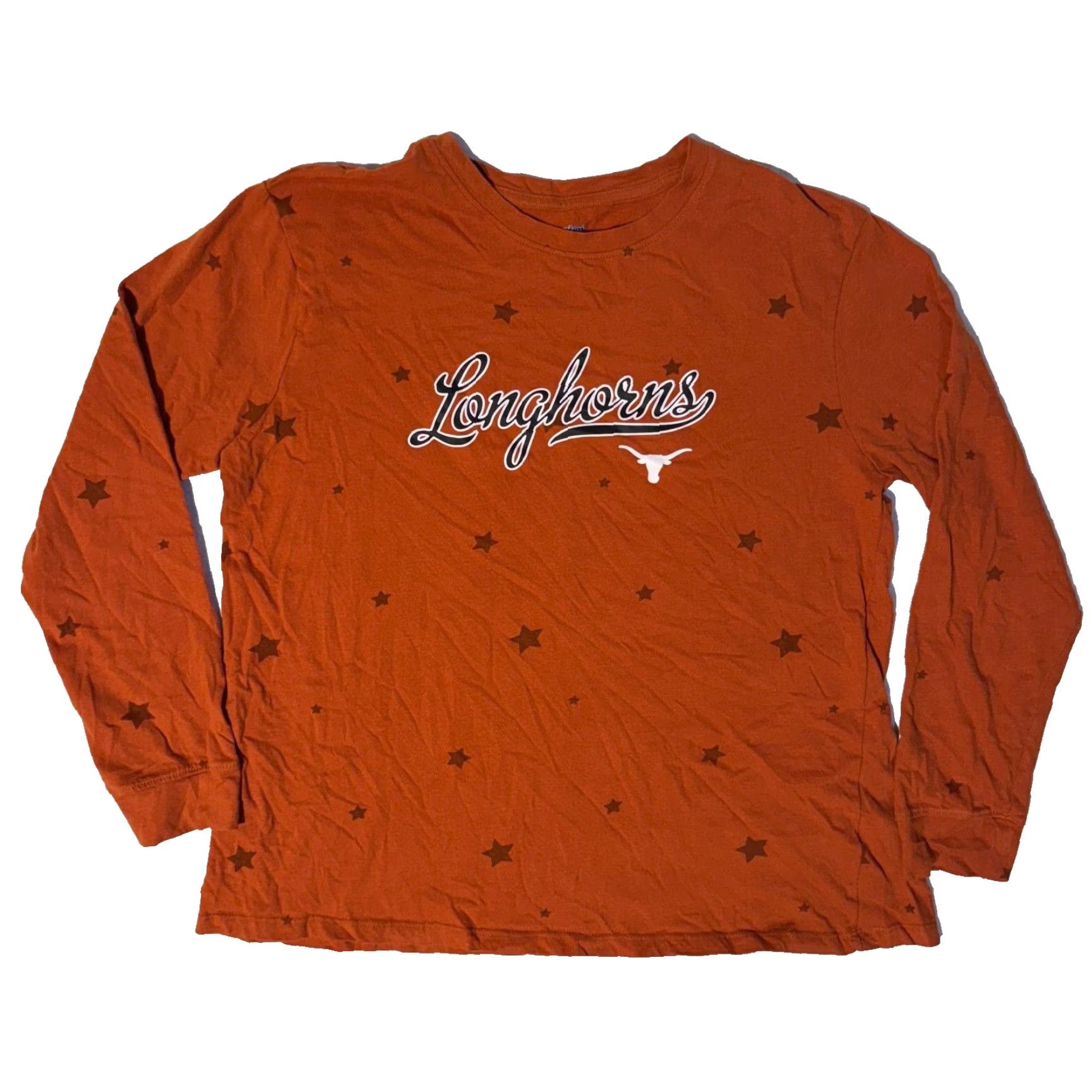 Champion Champion Long Sleeve T-Shirt Orange Logo Stars AOP Crew Neck Women L Tshirt Size L / US 10 / IT 46 - 2 Thumbnail