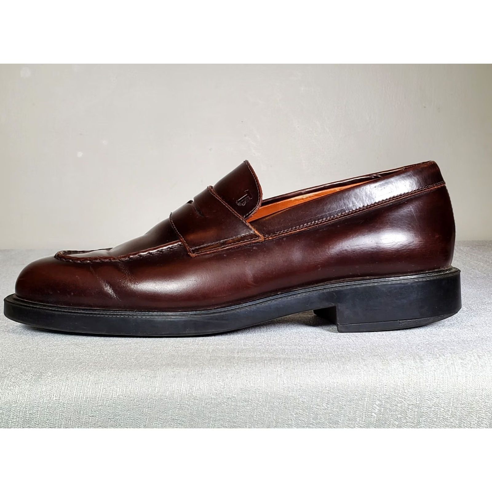 Vintage EUC Tod's Penny Loafers Brown Leather Slip On Men's Size US 10 UK 9 Dress Shoes Size US 9 / EU 42 - 4 Thumbnail