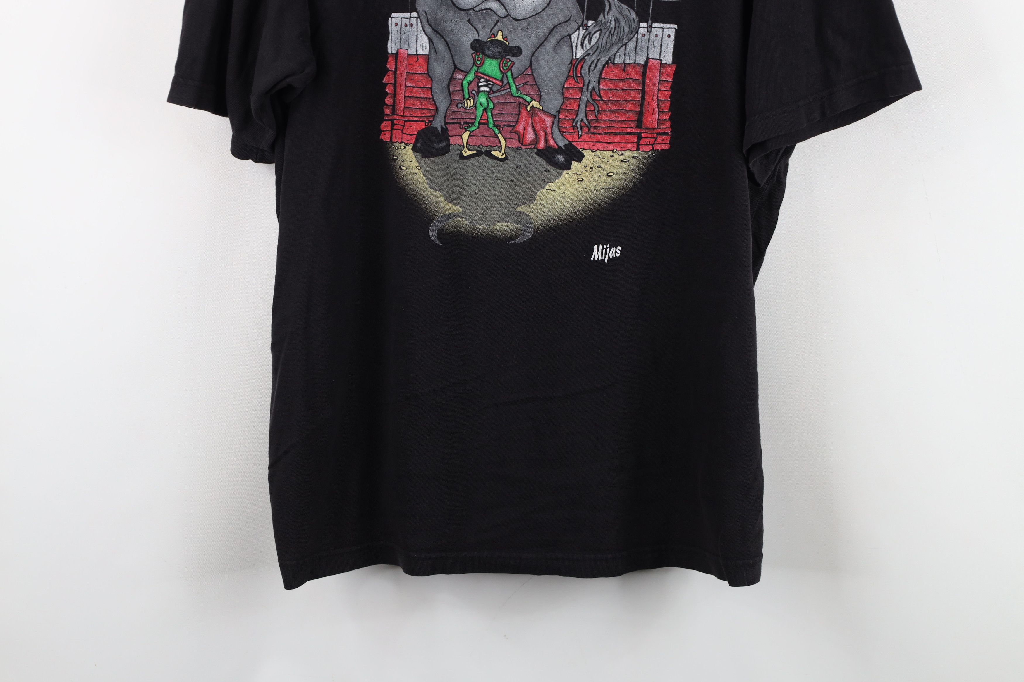 Vintage Vintage 90s Streetwear Bull Riding T-Shirt Black Mijas Size US XXL / EU 58 / 5 - 3 Thumbnail