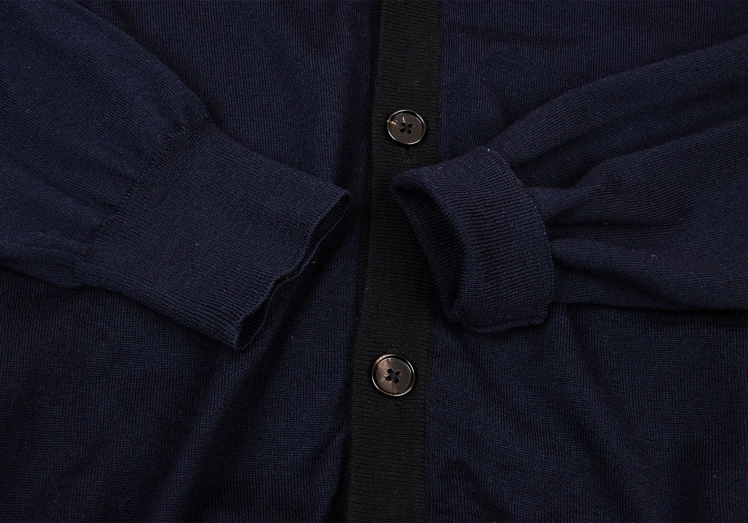 Maison Margiela Wool Cotton Knit Cardigan in Navy, Size XL Size US XL / EU 56 / 4 - 5 Thumbnail