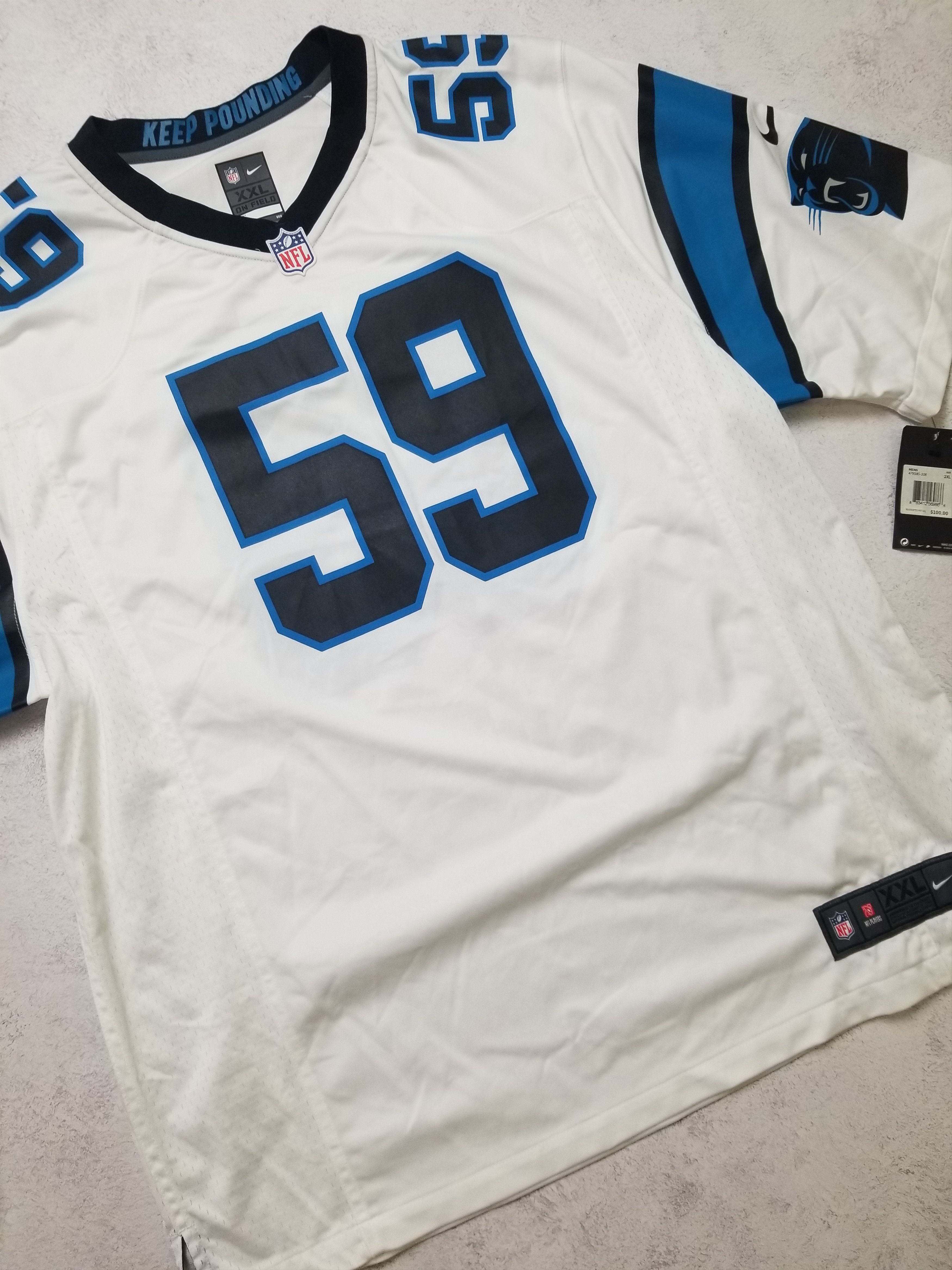 Nike Luke Keuchly #59 Carolina Panthers Nike OnField NFL Jersey Size US XXL / EU 58 / 5 - 18 Thumbnail