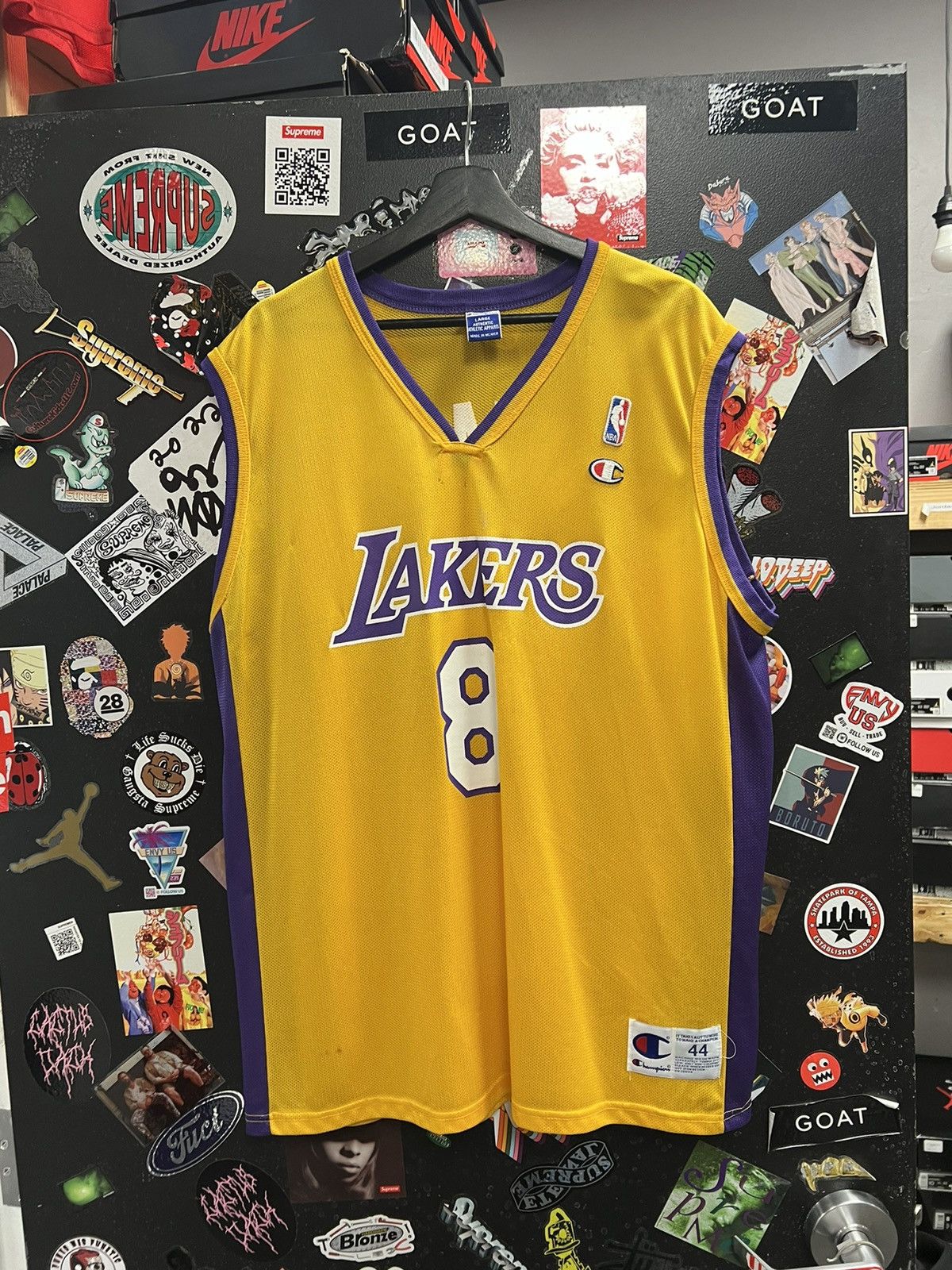 image of Champion x NBA Vintage Los Angeles Lakers Kobe Jersey in Yellow, Men's (Size Large)