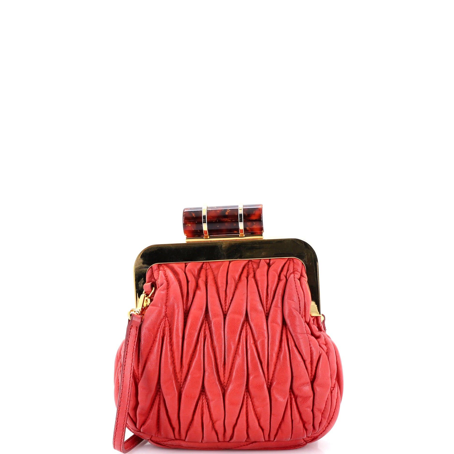 Miu Miu Kisslock Frame Clutch with Chain Size ONE SIZE - 1 Thumbnail