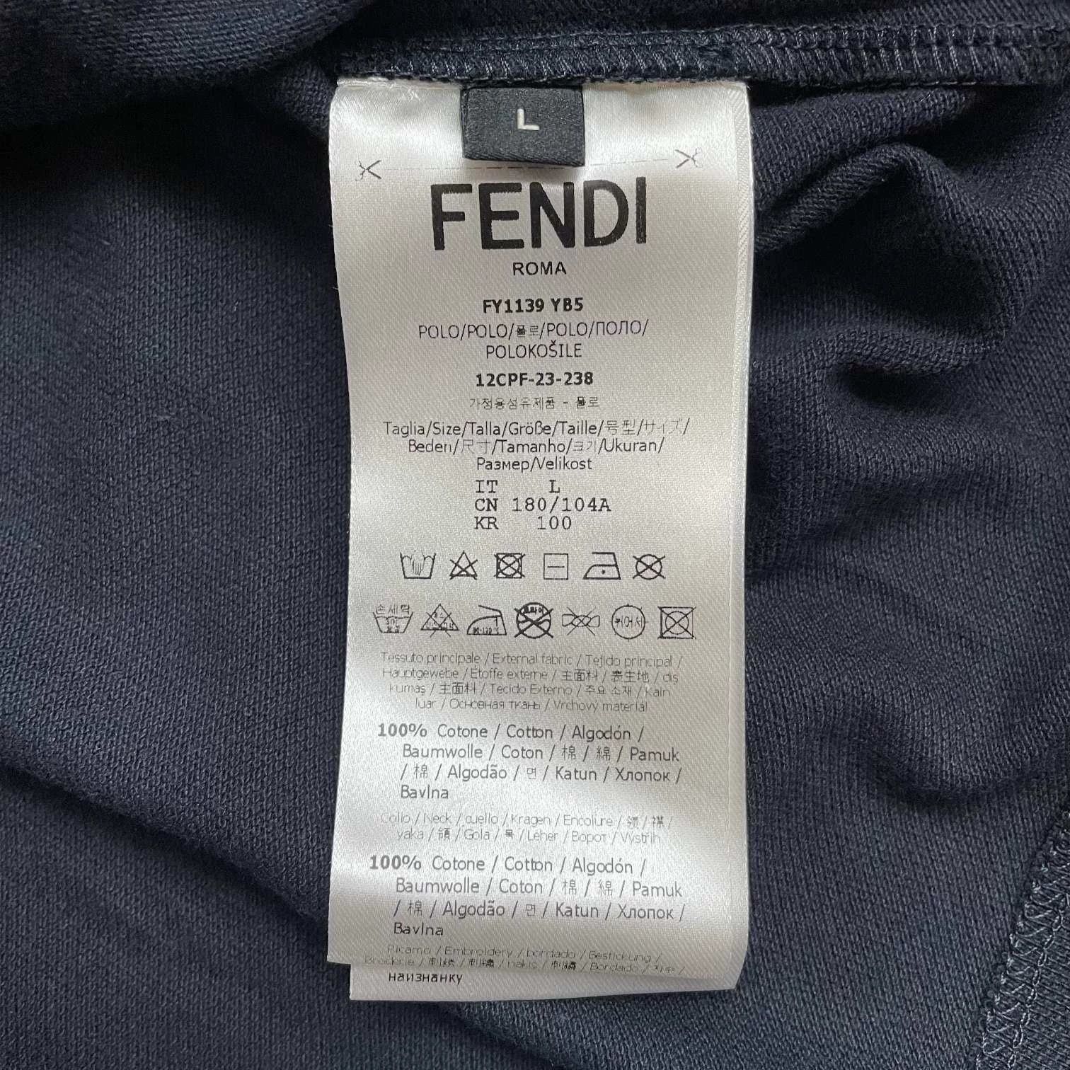 Fendi Fendi no logo LS polo shirt men's navy blue L Size US L / EU 52-54 / 3 - 6 Thumbnail