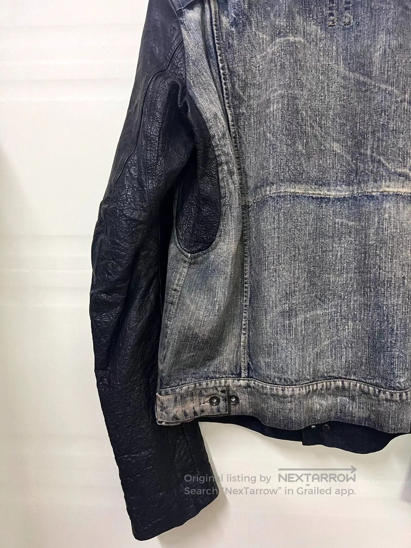 Rick Owens Drkshdw Rick Owens Denim and Leather Jacket. Size US L / EU 52-54 / 3 - 5 Thumbnail
