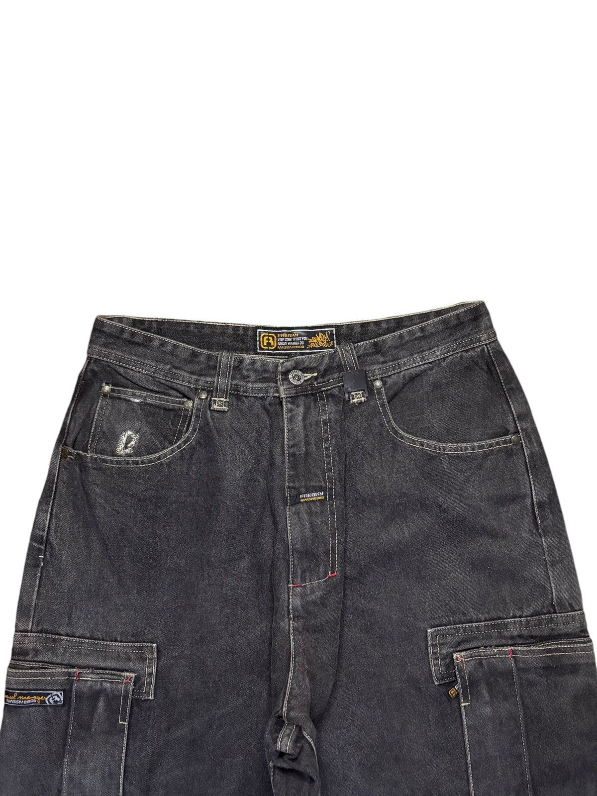 Japanese Brand Vintage Japanese Brand Cargo Ultra Wide Leg Baggy Jeans Size US 32 / EU 48 - 4 Thumbnail