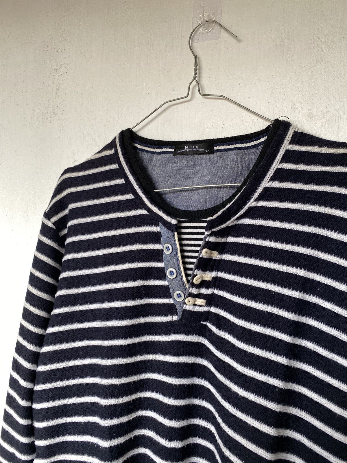Beauty Beast × If Six Was Nine × Japanese Brand Mitex Multibutton Striped Grunge Longsleeve Size US L / EU 52-54 / 3 - 3 Thumbnail