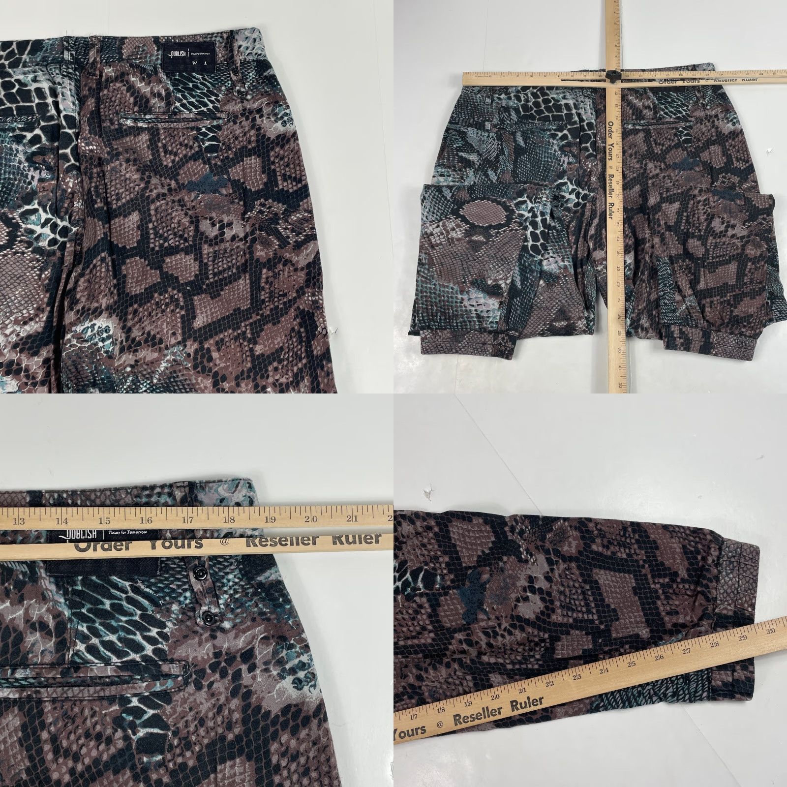 Skin Publish Outfit Womens XL Brown Snake Skin Jacket Pants Set Viper Python Snakeskin Casual Size 40" / US 18 - 11 Thumbnail