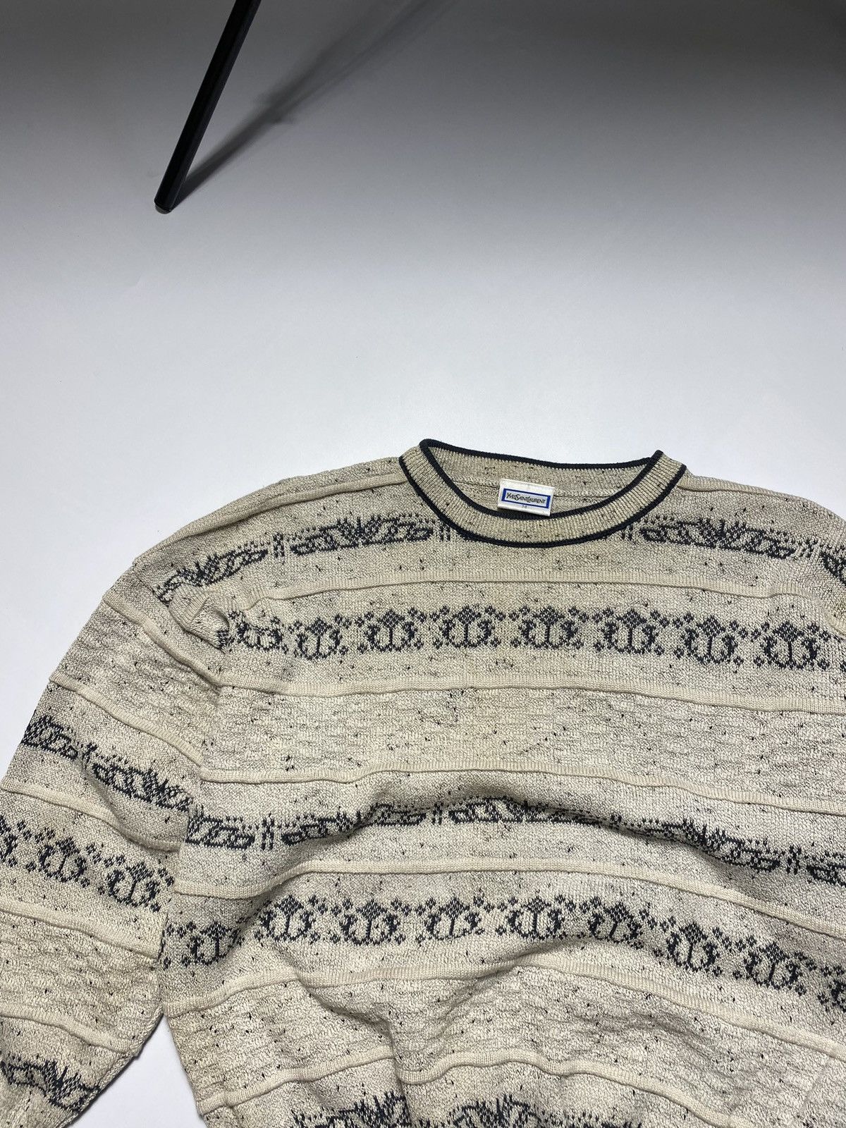 Vintage × Yves Saint Laurent 90s YSL texture Sweater Knitted Size US M / EU 48-50 / 2 - 3 Thumbnail