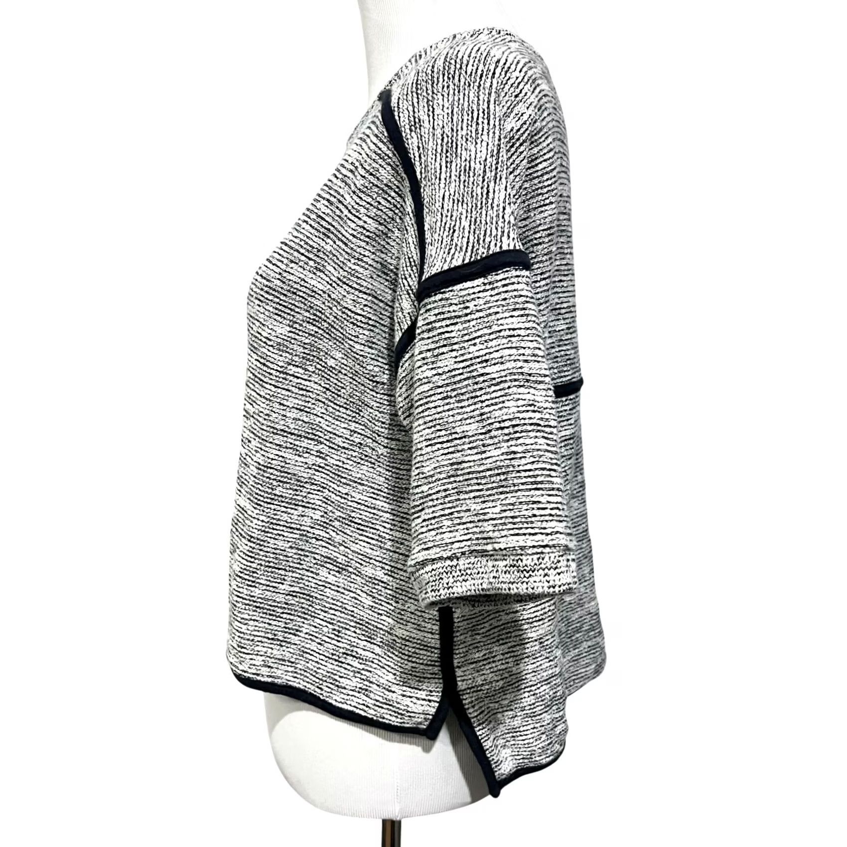 Madewell Madewell Women’s Short Sleeve Sweater Boxy Pullover Cotton Blend Black White Size M Size M / US 6-8 / IT 42-44 - 5 Thumbnail