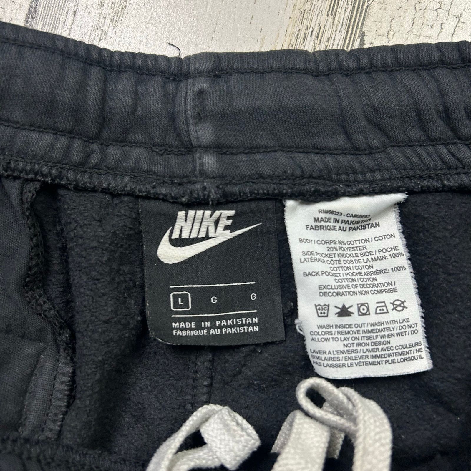 Nike Nike Sweat Shorts Black Men's Large White Swoosh Size US 36 / EU 52 - 3 Thumbnail