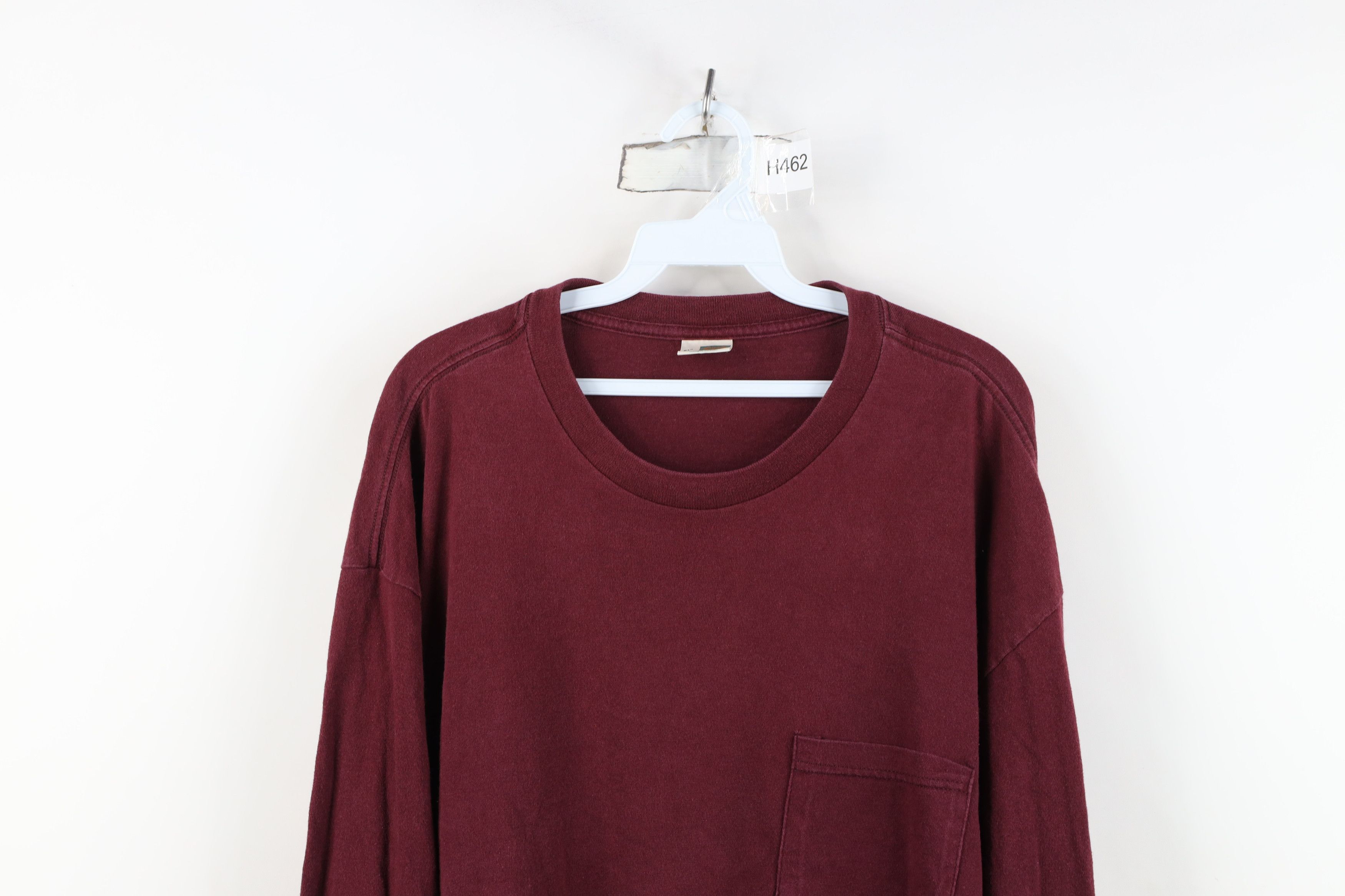 Vintage Vintage 90s Streetwear Cotton Long Sleeve T-Shirt Burgundy Size US XL / EU 56 / 4 - 2 Thumbnail