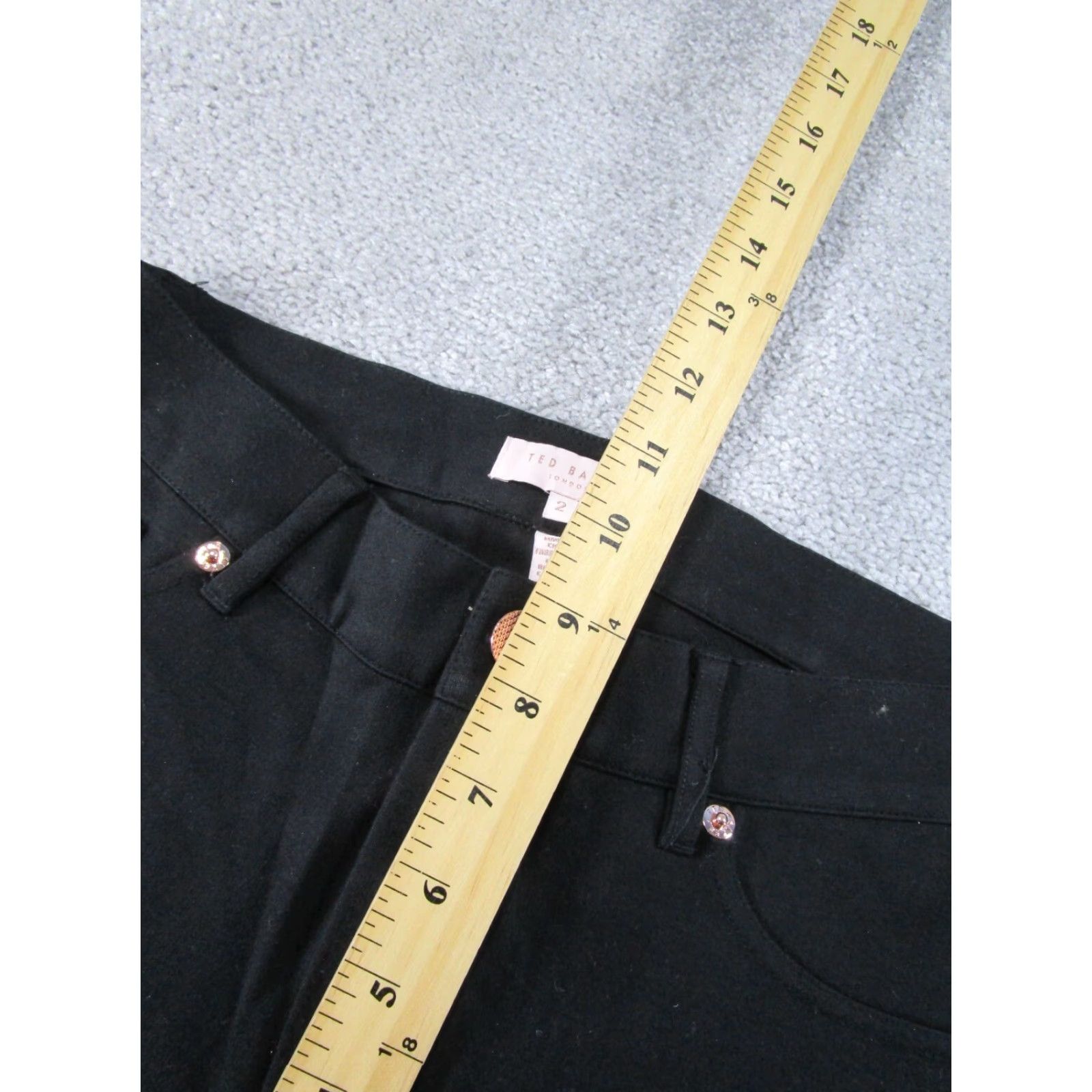 Ted Baker VINTAGE Ted Baker Pants Womens 2 Black Skinny Stretch Ankle Zips Size 26" / US 2 / IT 38 - 7 Thumbnail