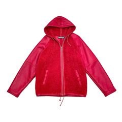 Supreme reversed cheap shearling hooded jacket