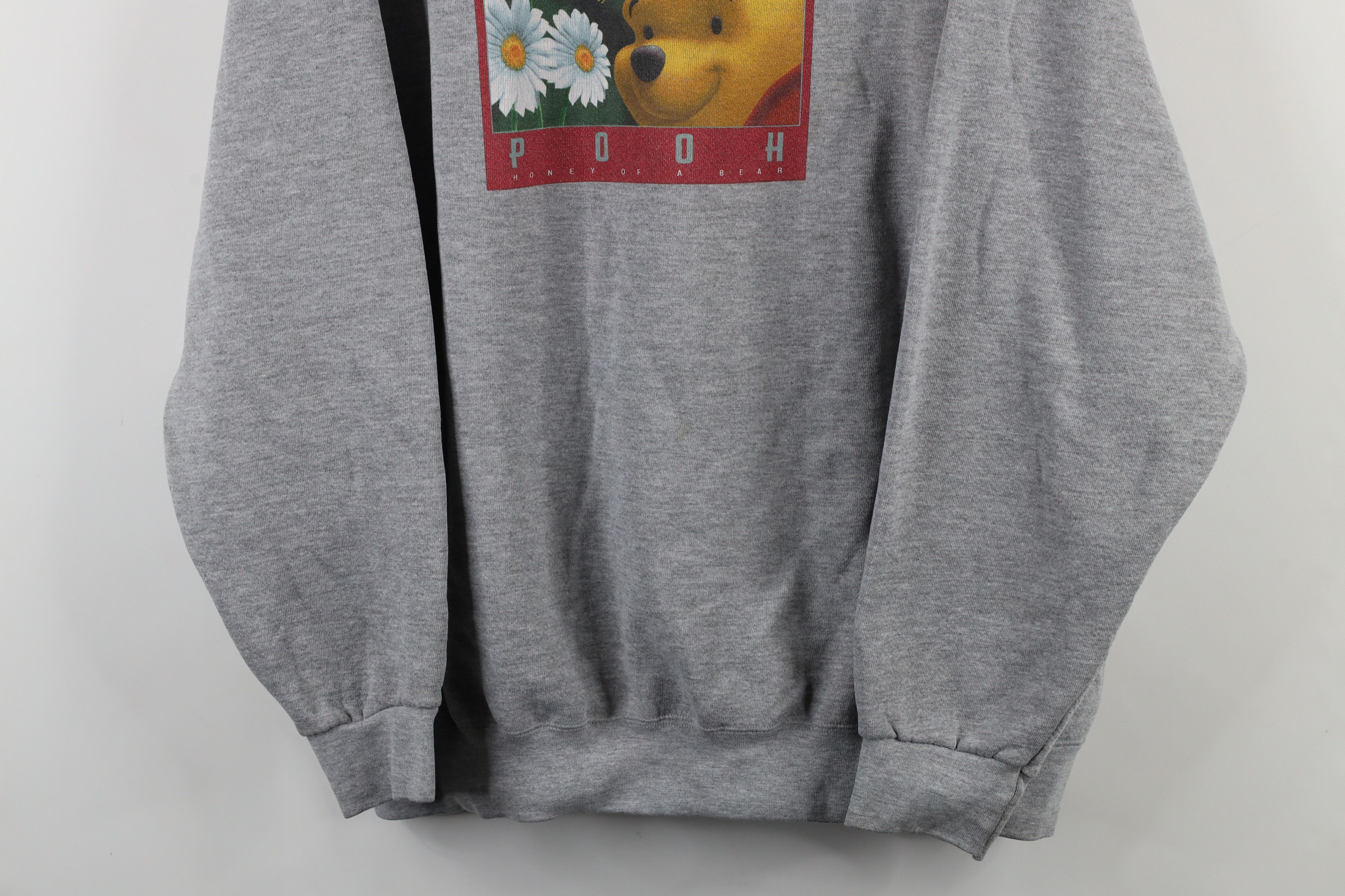 Disney × Vintage Vintage 90s Disney Winnie the Pooh Box Logo Sweatshirt Gray Size 3XL / US 20-22 - 3 Thumbnail