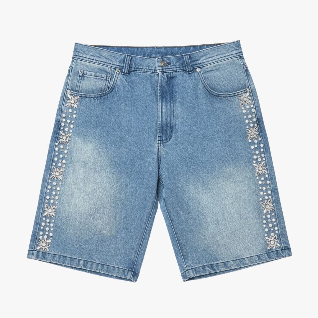 Other Fraternal Desires 'Concrete Pearl' Blue Jeans Shorts Size US 38 / EU 54 - 1 Preview